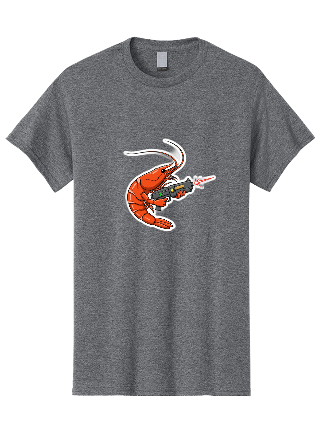 Shrimp-With-Gun-2 Men'S Graphic Tee, 100% Cotton, Comfortable Casual Summer Wear, Machine Washable, Vintage Camera, Old Camera, Antique Camera, Black Camera, Classic Photography, Photography Equipment, Nostalgic Device, Film Camera, Camera Art Ban461 10