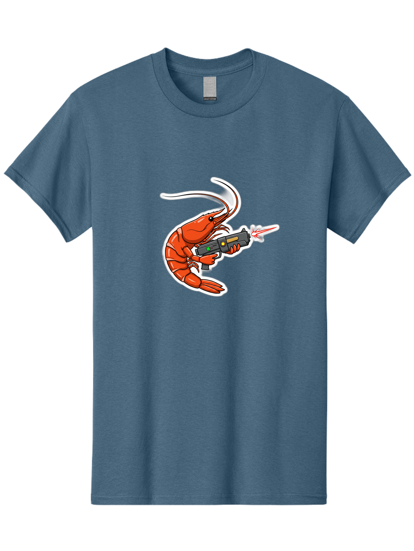 Shrimp-With-Gun-2 Men'S Graphic Tee, 100% Cotton, Comfortable Casual Summer Wear, Machine Washable, Vintage Camera, Old Camera, Antique Camera, Black Camera, Classic Photography, Photography Equipment, Nostalgic Device, Film Camera, Camera Art Ban461 13
