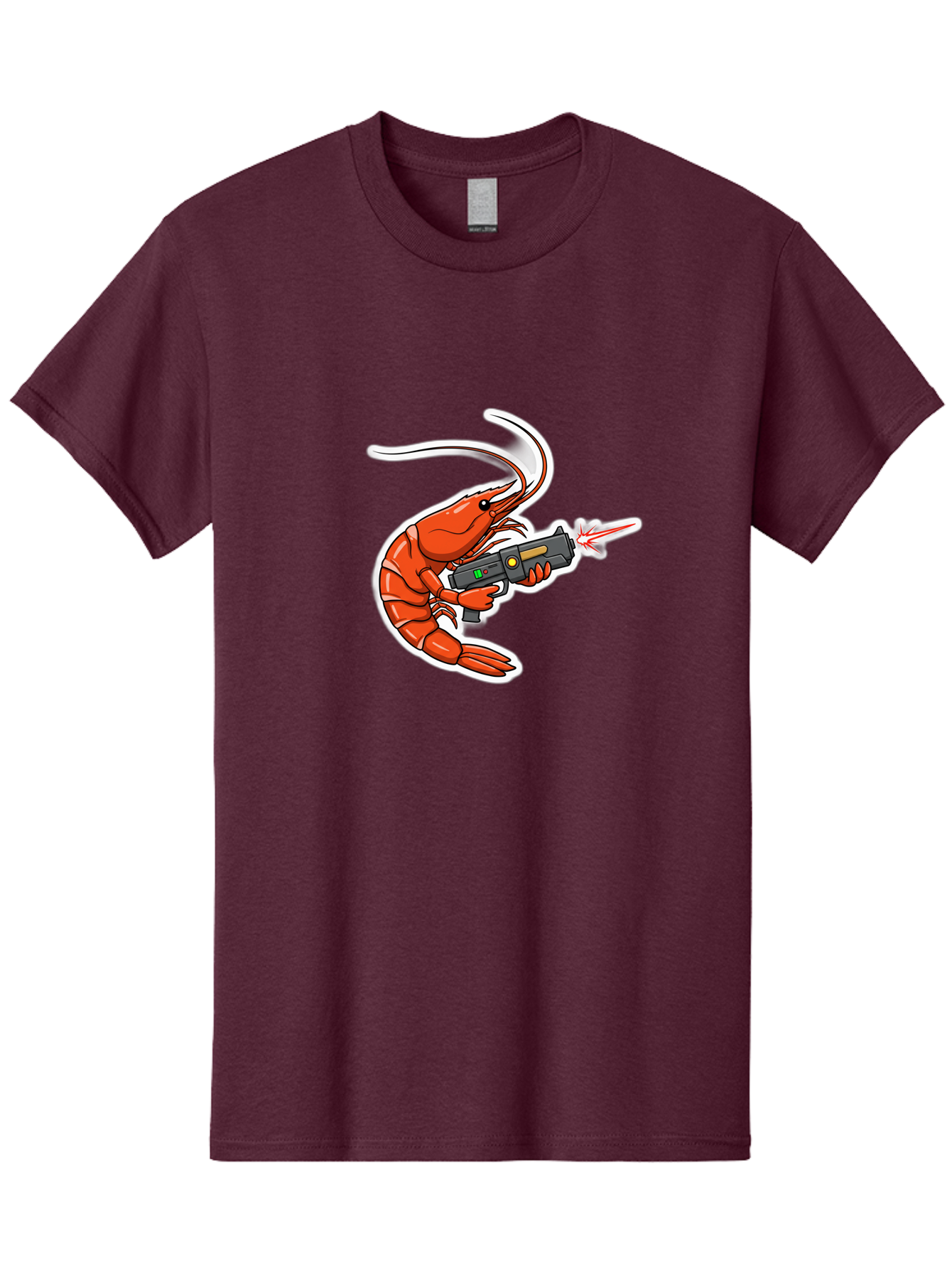 Shrimp-With-Gun-2 Men'S Graphic Tee, 100% Cotton, Comfortable Casual Summer Wear, Machine Washable, Vintage Camera, Old Camera, Antique Camera, Black Camera, Classic Photography, Photography Equipment, Nostalgic Device, Film Camera, Camera Art Ban461 14