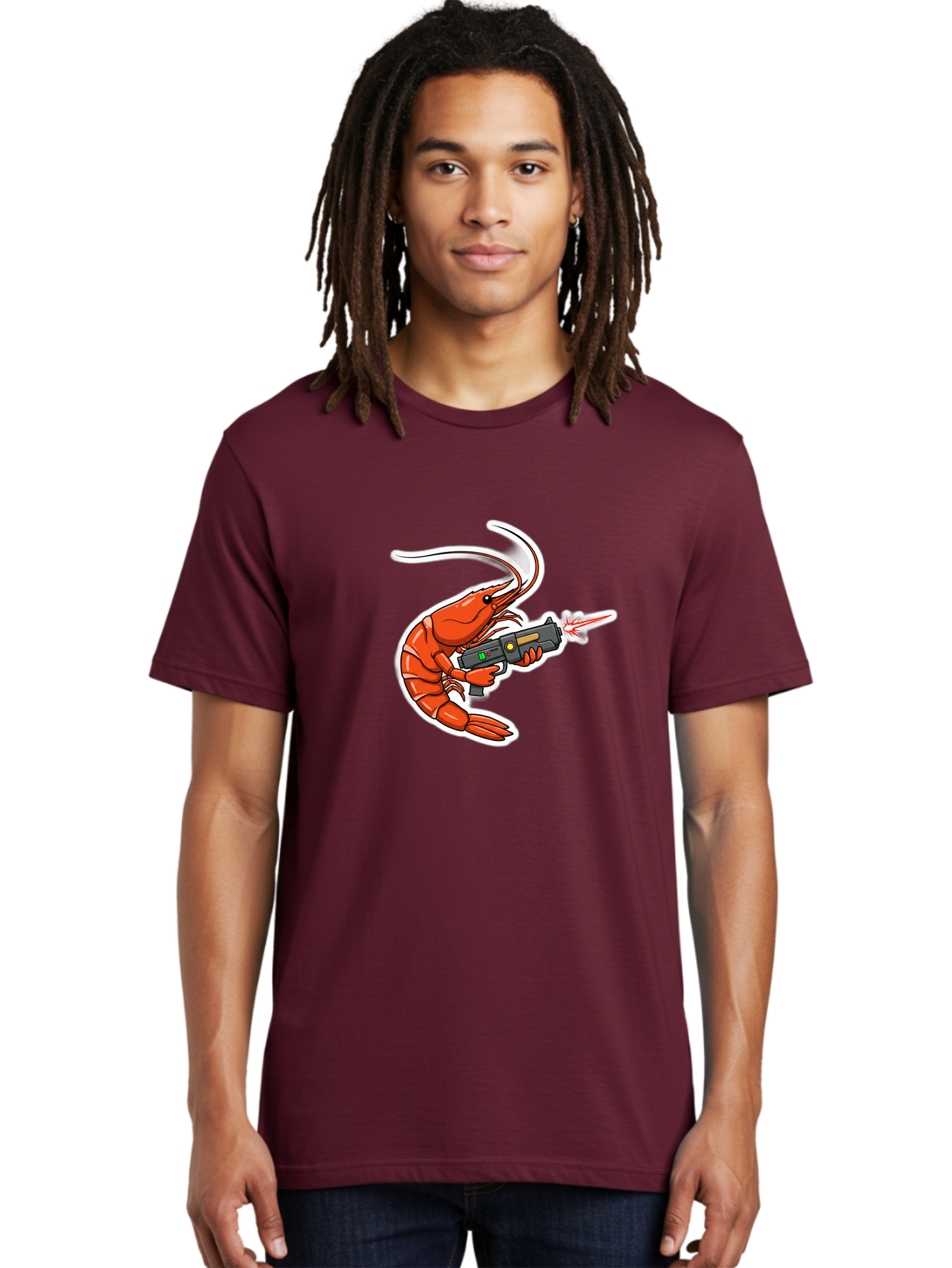 Shrimp-With-Gun-2 Men'S Graphic Tee, 100% Cotton, Comfortable Casual Summer Wear, Machine Washable, Vintage Camera, Old Camera, Antique Camera, Black Camera, Classic Photography, Photography Equipment, Nostalgic Device, Film Camera, Camera Art Ban461 29