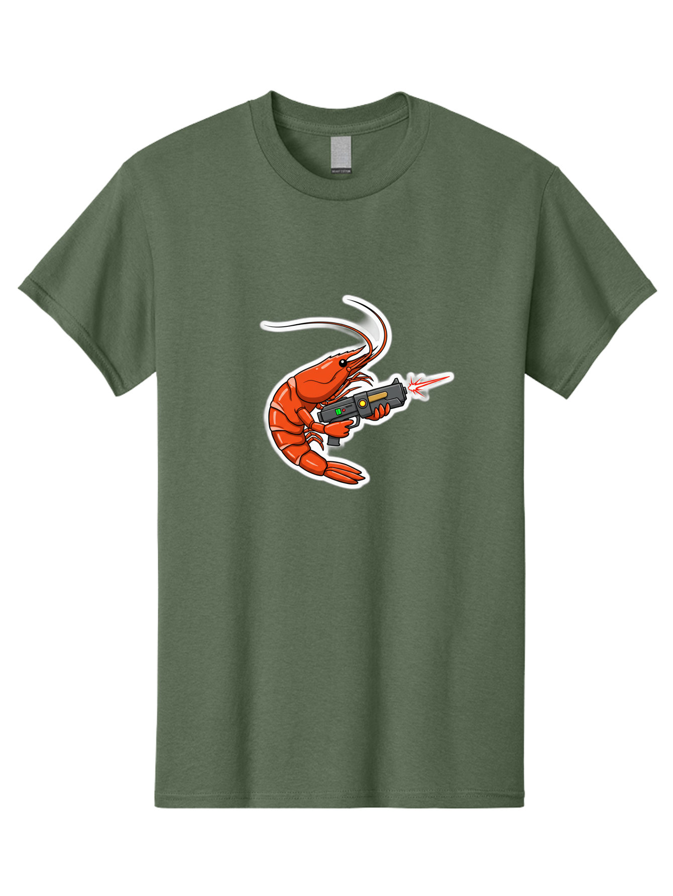 Shrimp-With-Gun-2 Men'S Graphic Tee, 100% Cotton, Comfortable Casual Summer Wear, Machine Washable, Vintage Camera, Old Camera, Antique Camera, Black Camera, Classic Photography, Photography Equipment, Nostalgic Device, Film Camera, Camera Art Ban461 12