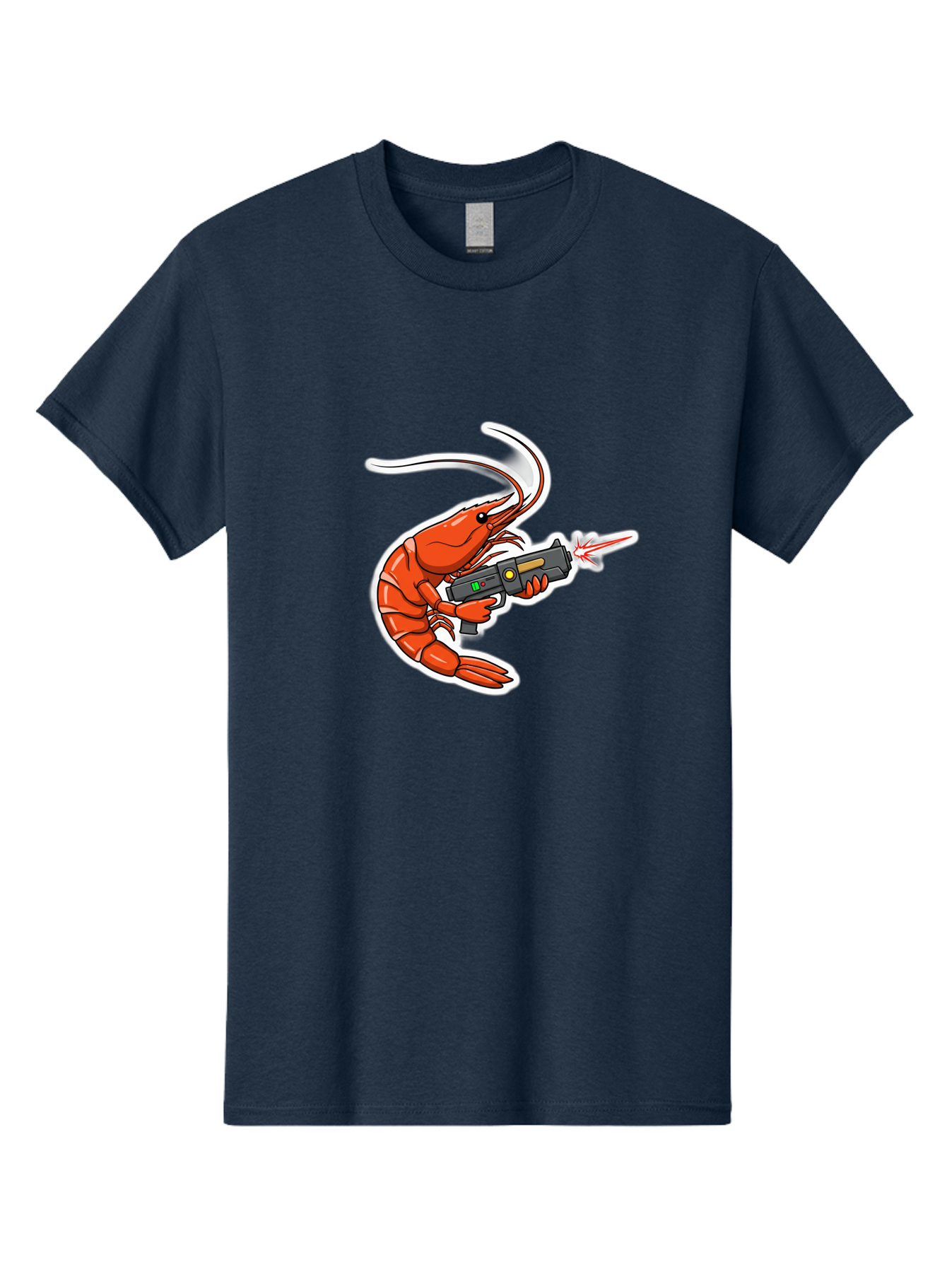 Shrimp-With-Gun-2 Men'S Graphic Tee, 100% Cotton, Comfortable Casual Summer Wear, Machine Washable, Vintage Camera, Old Camera, Antique Camera, Black Camera, Classic Photography, Photography Equipment, Nostalgic Device, Film Camera, Camera Art Ban461 4