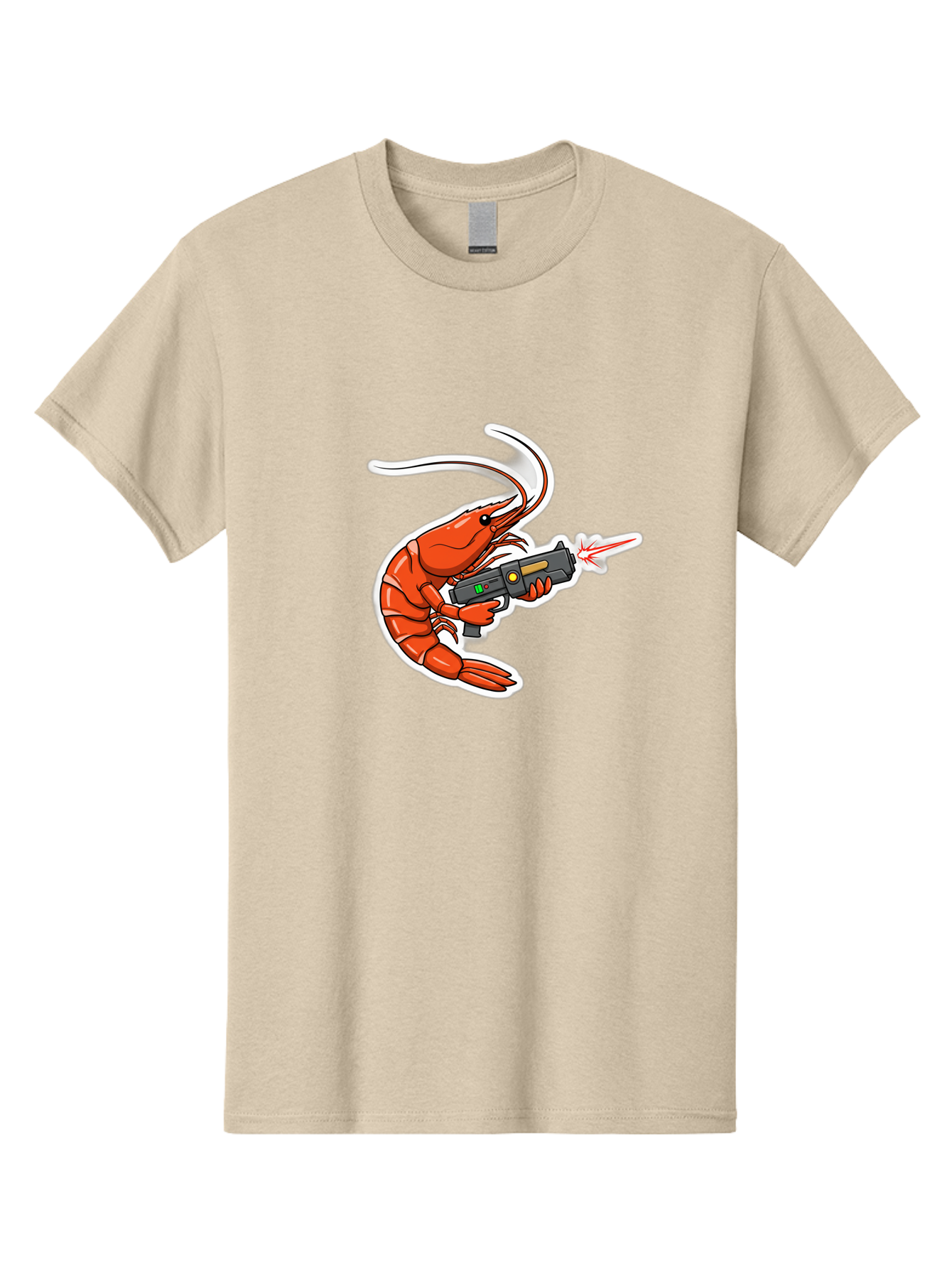 Shrimp-With-Gun-2 Men'S Graphic Tee, 100% Cotton, Comfortable Casual Summer Wear, Machine Washable, Vintage Camera, Old Camera, Antique Camera, Black Camera, Classic Photography, Photography Equipment, Nostalgic Device, Film Camera, Camera Art Ban461 6
