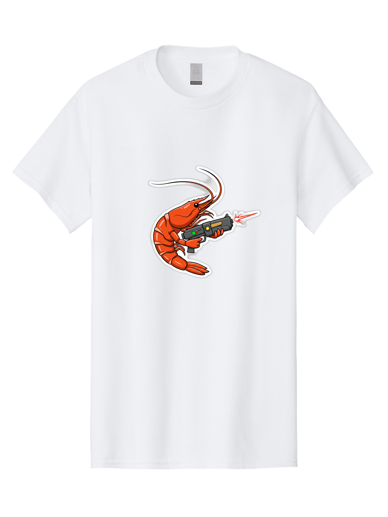 Shrimp-With-Gun-2 Men'S Graphic Tee, 100% Cotton, Comfortable Casual Summer Wear, Machine Washable, Vintage Camera, Old Camera, Antique Camera, Black Camera, Classic Photography, Photography Equipment, Nostalgic Device, Film Camera, Camera Art Ban461 15