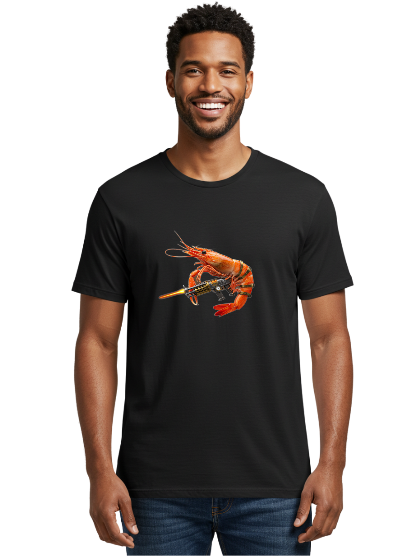 Shrimp-With-Gun Men'S Graphic Tee, 100% Cotton, Comfortable Casual Summer Wear, Machine Washable, Vintage Camera, Old Camera, Antique Camera, Black Camera, Classic Photography, Photography Equipment, Nostalgic Device, Film Camera, Camera Art Ban462 24