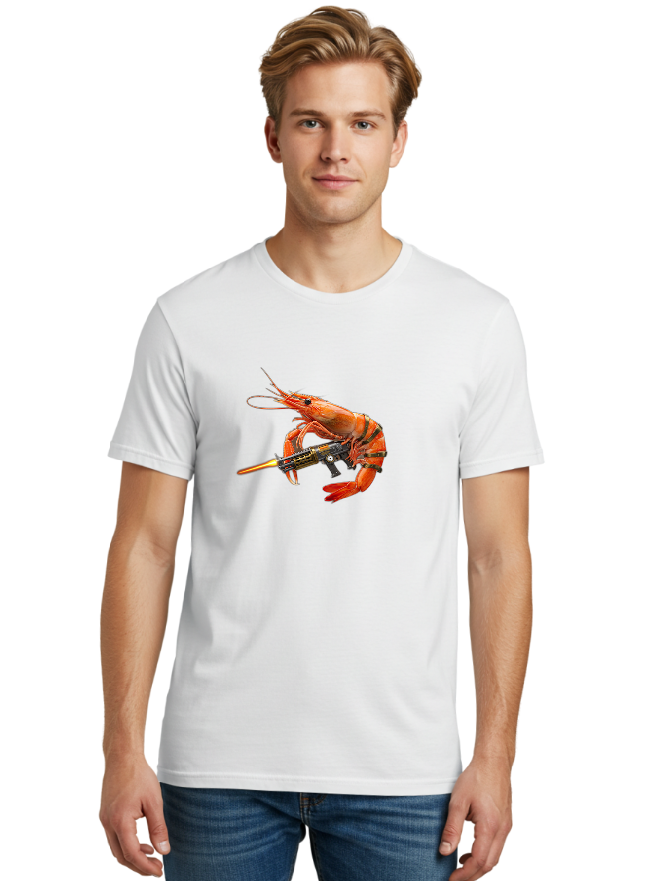 Shrimp-With-Gun Men'S Graphic Tee, 100% Cotton, Comfortable Casual Summer Wear, Machine Washable, Vintage Camera, Old Camera, Antique Camera, Black Camera, Classic Photography, Photography Equipment, Nostalgic Device, Film Camera, Camera Art Ban462 25
