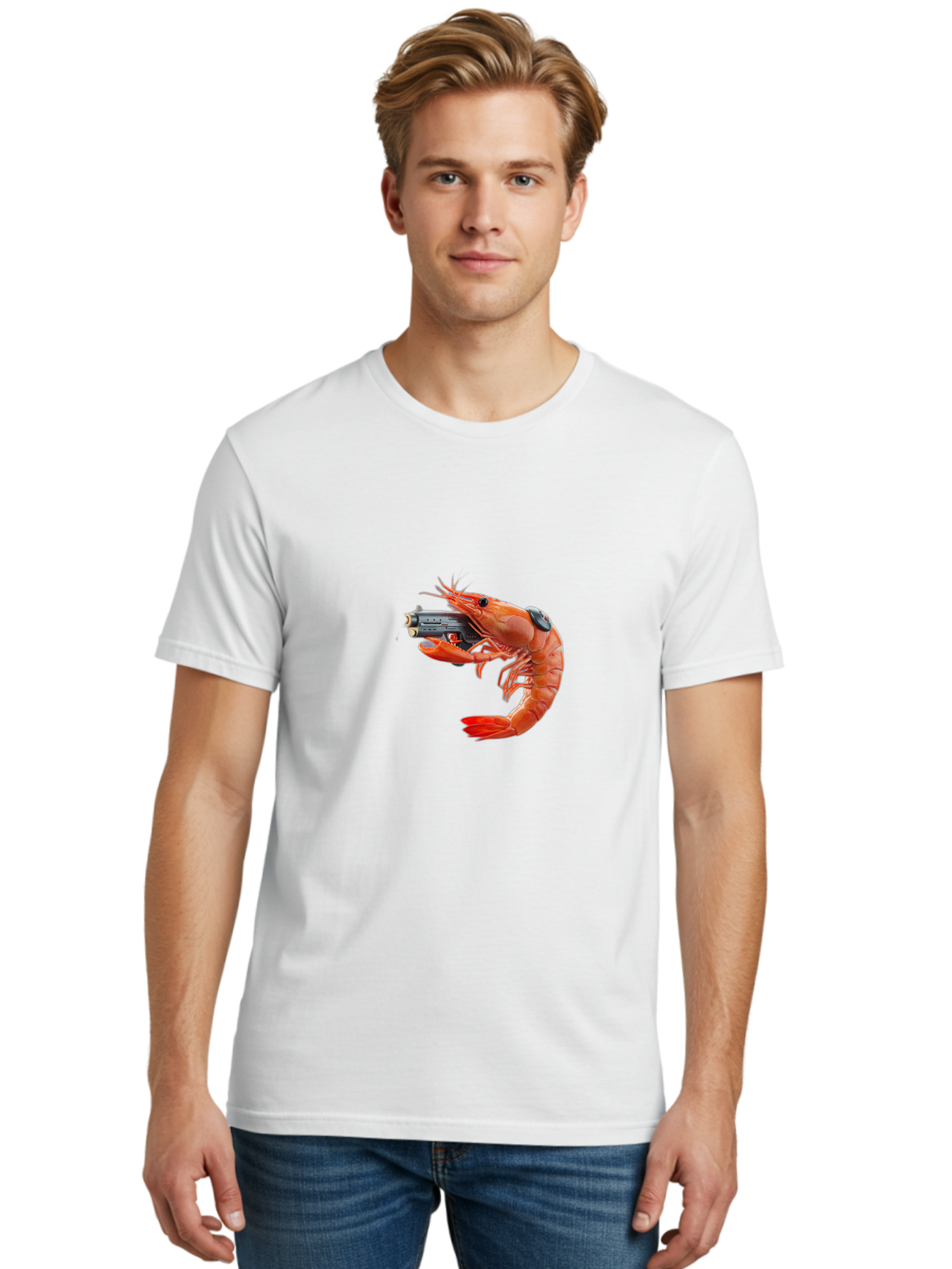 Shrimp-With-Pistol Men'S Graphic Tee, 100% Cotton, Comfortable Casual Summer Wear, Machine Washable, Vintage Camera, Old Camera, Antique Camera, Black Camera, Classic Photography, Photography Equipment, Nostalgic Device, Film Camera, Ban464 23