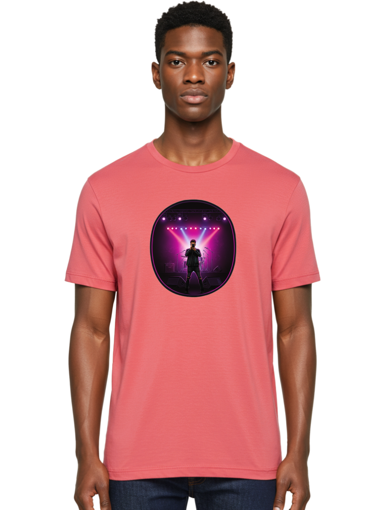 Singer-On-Stage Men'S Graphic Tee, 100% Cotton, Comfortable Casual Summer Wear, Machine Washable, Vintage Camera, Old Camera, Antique Camera, Black Camera, Classic Photography, Photography Equipment, Nostalgic Device, Film Camera, Camera Art Ban472 19