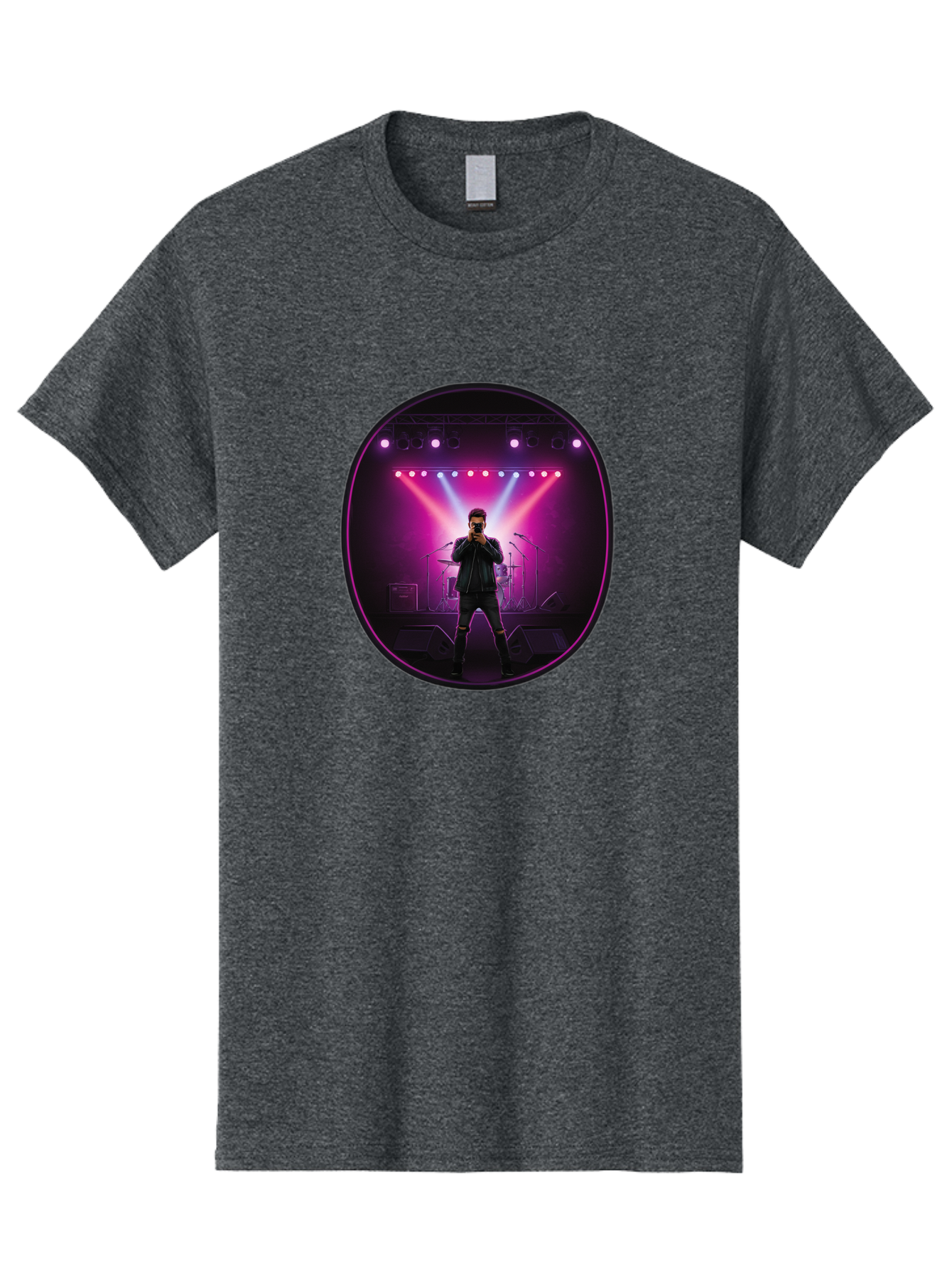 Singer-On-Stage Men'S Graphic Tee, 100% Cotton, Comfortable Casual Summer Wear, Machine Washable, Vintage Camera, Old Camera, Antique Camera, Black Camera, Classic Photography, Photography Equipment, Nostalgic Device, Film Camera, Camera Art Ban472 13