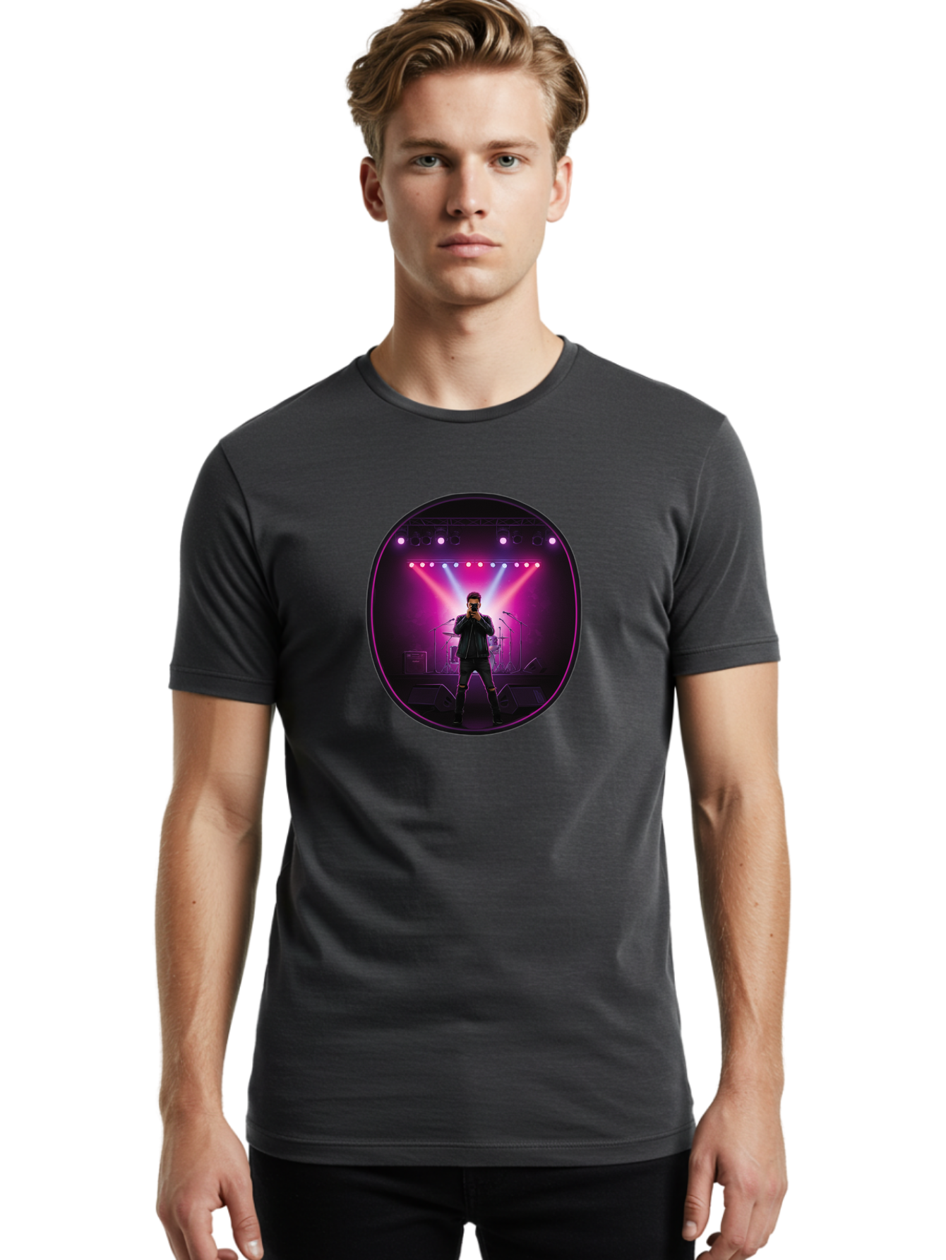 Singer-On-Stage Men'S Graphic Tee, 100% Cotton, Comfortable Casual Summer Wear, Machine Washable, Vintage Camera, Old Camera, Antique Camera, Black Camera, Classic Photography, Photography Equipment, Nostalgic Device, Film Camera, Camera Art Ban472 28