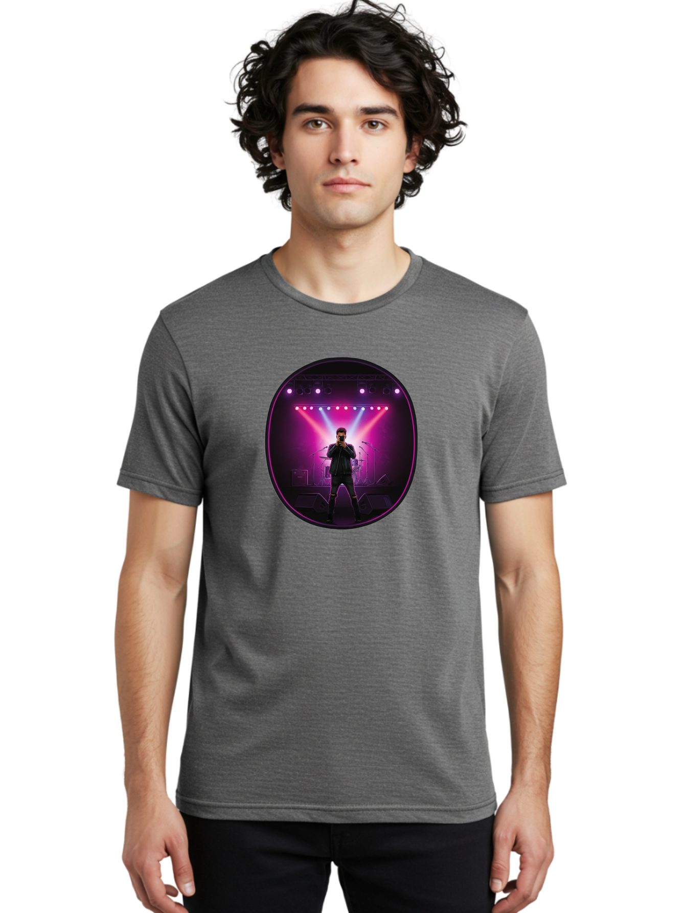 Singer-On-Stage Men'S Graphic Tee, 100% Cotton, Comfortable Casual Summer Wear, Machine Washable, Vintage Camera, Old Camera, Antique Camera, Black Camera, Classic Photography, Photography Equipment, Nostalgic Device, Film Camera, Camera Art Ban472 20