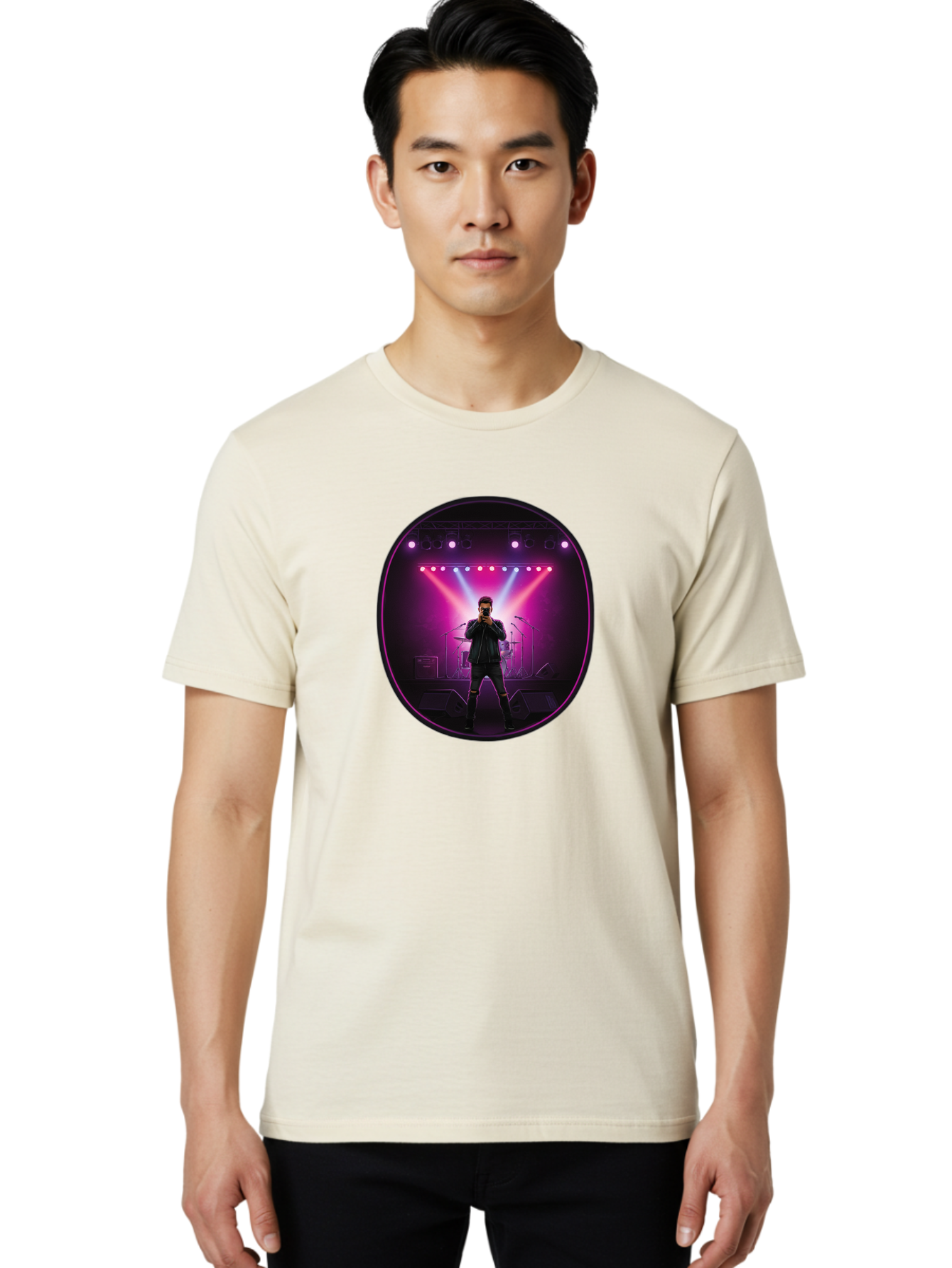 Singer-On-Stage Men'S Graphic Tee, 100% Cotton, Comfortable Casual Summer Wear, Machine Washable, Vintage Camera, Old Camera, Antique Camera, Black Camera, Classic Photography, Photography Equipment, Nostalgic Device, Film Camera, Camera Art Ban472 21