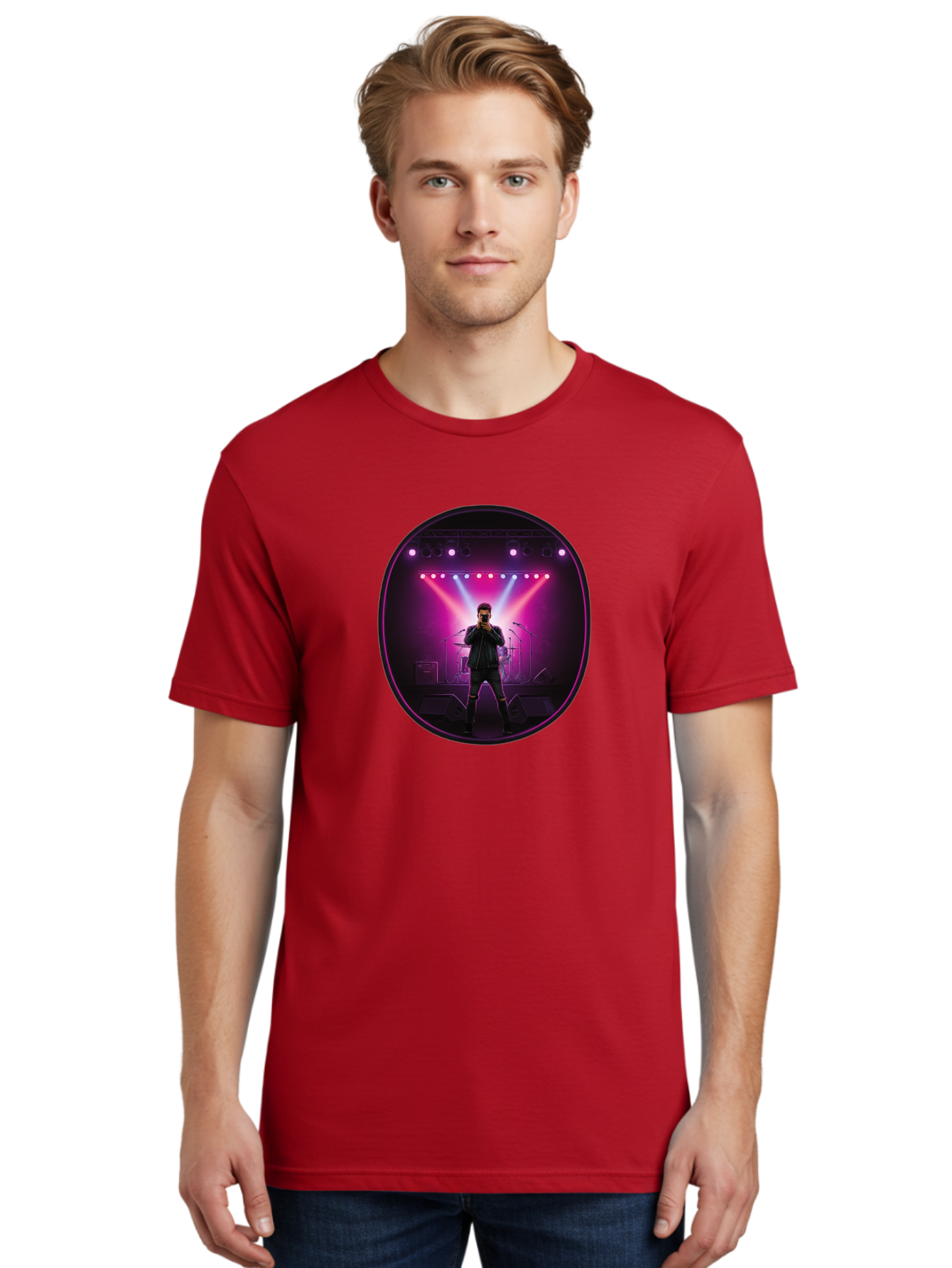 Singer-On-Stage Men'S Graphic Tee, 100% Cotton, Comfortable Casual Summer Wear, Machine Washable, Vintage Camera, Old Camera, Antique Camera, Black Camera, Classic Photography, Photography Equipment, Nostalgic Device, Film Camera, Camera Art Ban472 30