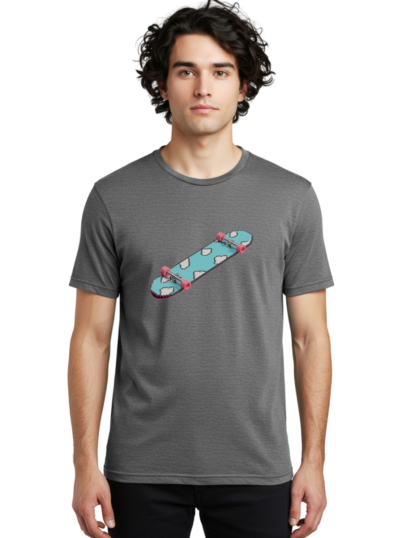 Skateboard-With-Clouds Men'S Graphic Tee, 100% Cotton, Comfortable Casual Summer Wear, Machine Washable, Vintage Camera, Old Camera, Antique Camera, Black Camera, Classic Photography, Photography Equipment, Nostalgic Device, Film Camera, Ban474 17