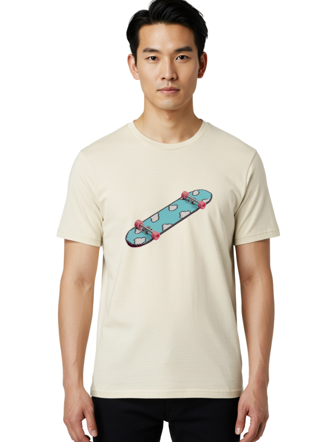 Skateboard-With-Clouds Men'S Graphic Tee, 100% Cotton, Comfortable Casual Summer Wear, Machine Washable, Vintage Camera, Old Camera, Antique Camera, Black Camera, Classic Photography, Photography Equipment, Nostalgic Device, Film Camera, Ban474 18