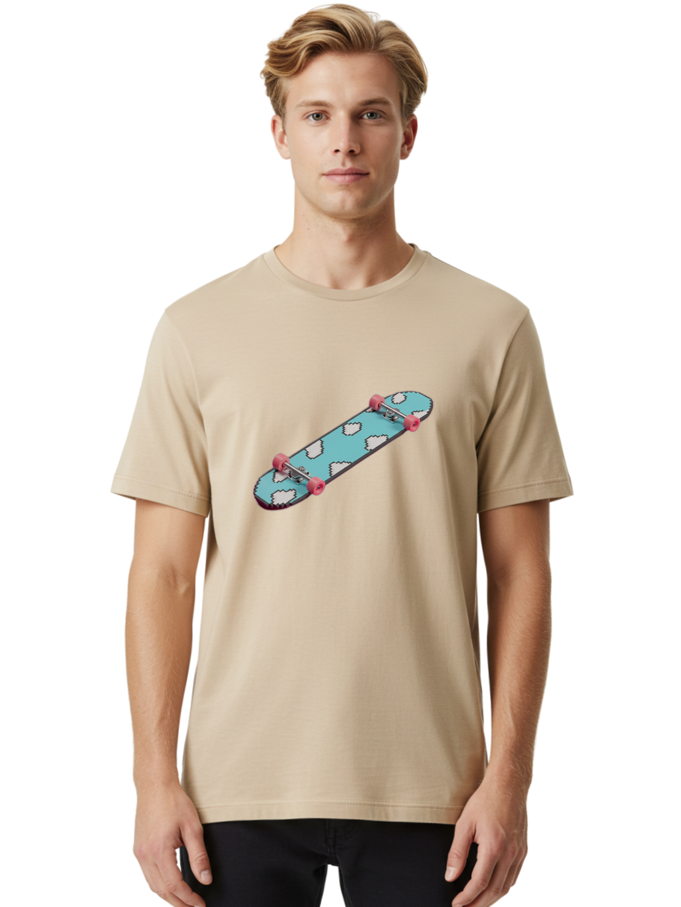 Skateboard-With-Clouds Men'S Graphic Tee, 100% Cotton, Comfortable Casual Summer Wear, Machine Washable, Vintage Camera, Old Camera, Antique Camera, Black Camera, Classic Photography, Photography Equipment, Nostalgic Device, Film Camera, Ban474 23