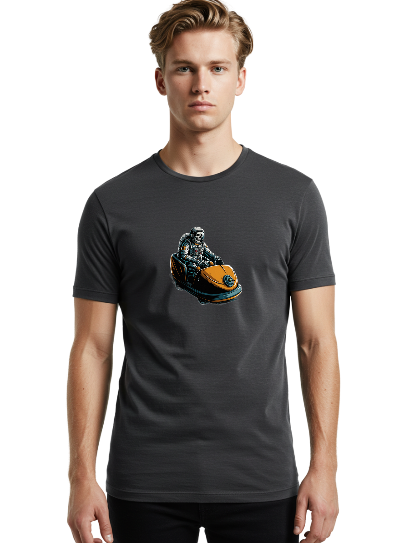 Skeleton-Astronaut-On-Go-Kart Men'S Graphic Tee, 100% Cotton, Comfortable Casual Summer Wear, Machine Washable, Vintage Camera, Old Camera, Antique Camera, Black Camera, Classic Photography, Photography Equipment, Nostalgic Device, Ban477 30
