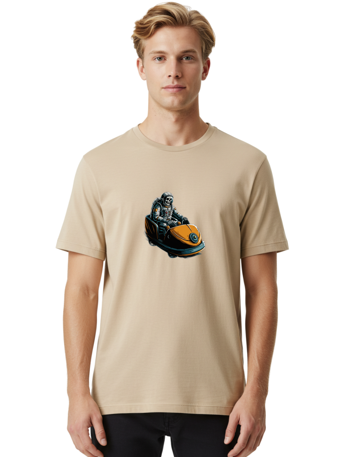 Skeleton-Astronaut-On-Go-Kart Men'S Graphic Tee, 100% Cotton, Comfortable Casual Summer Wear, Machine Washable, Vintage Camera, Old Camera, Antique Camera, Black Camera, Classic Photography, Photography Equipment, Nostalgic Device, Ban477 18