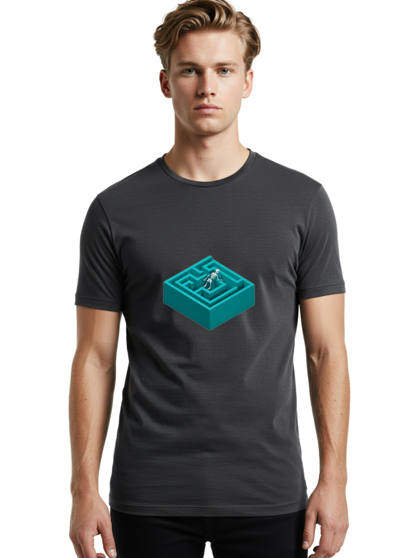 Skeleton-In-Maze Men'S Graphic Tee, 100% Cotton, Comfortable Casual Summer Wear, Machine Washable, Vintage Camera, Old Camera, Antique Camera, Black Camera, Classic Photography, Photography Equipment, Nostalgic Device, Film Camera, Camera Art Ban481 23