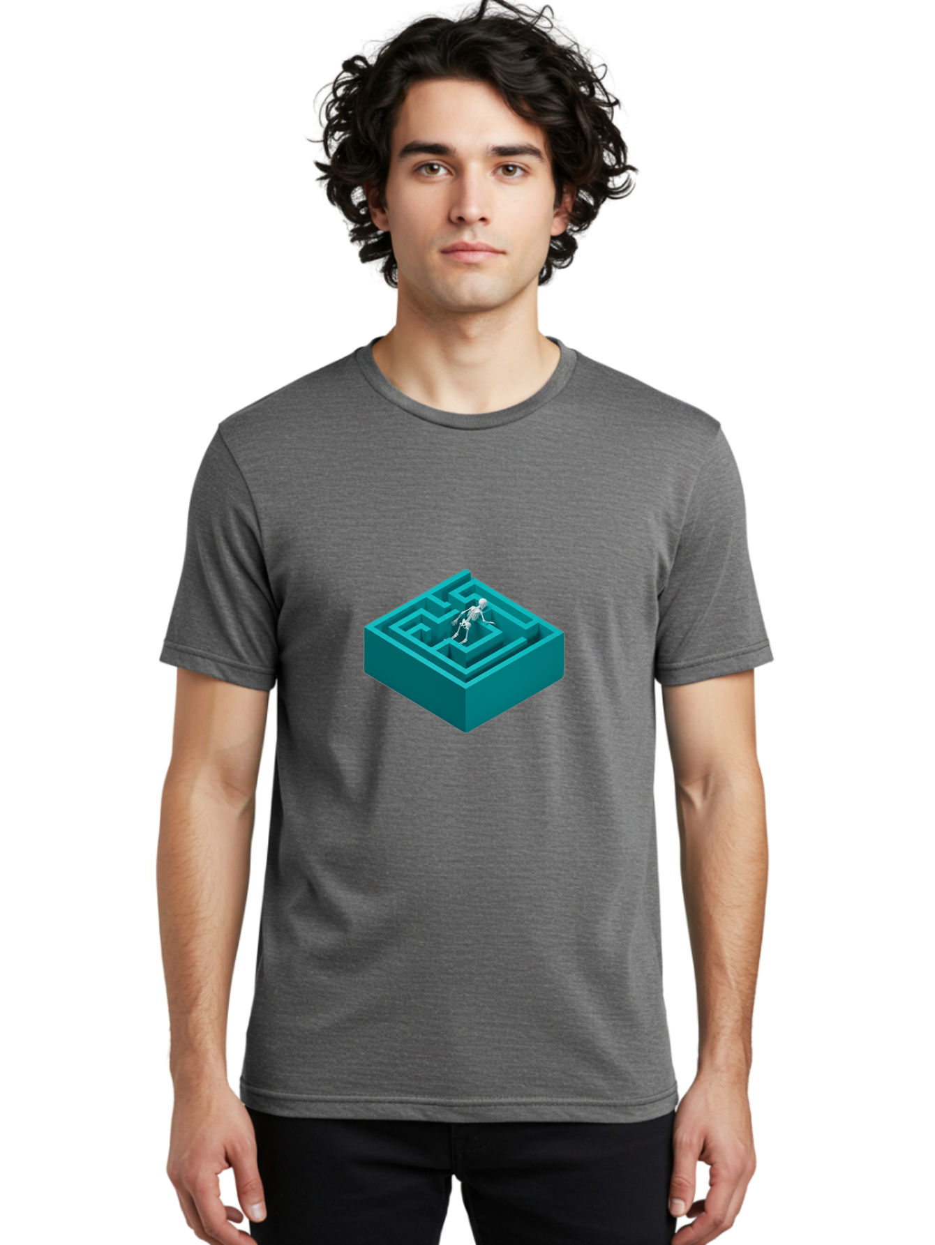 Skeleton-In-Maze Men'S Graphic Tee, 100% Cotton, Comfortable Casual Summer Wear, Machine Washable, Vintage Camera, Old Camera, Antique Camera, Black Camera, Classic Photography, Photography Equipment, Nostalgic Device, Film Camera, Camera Art Ban481 24
