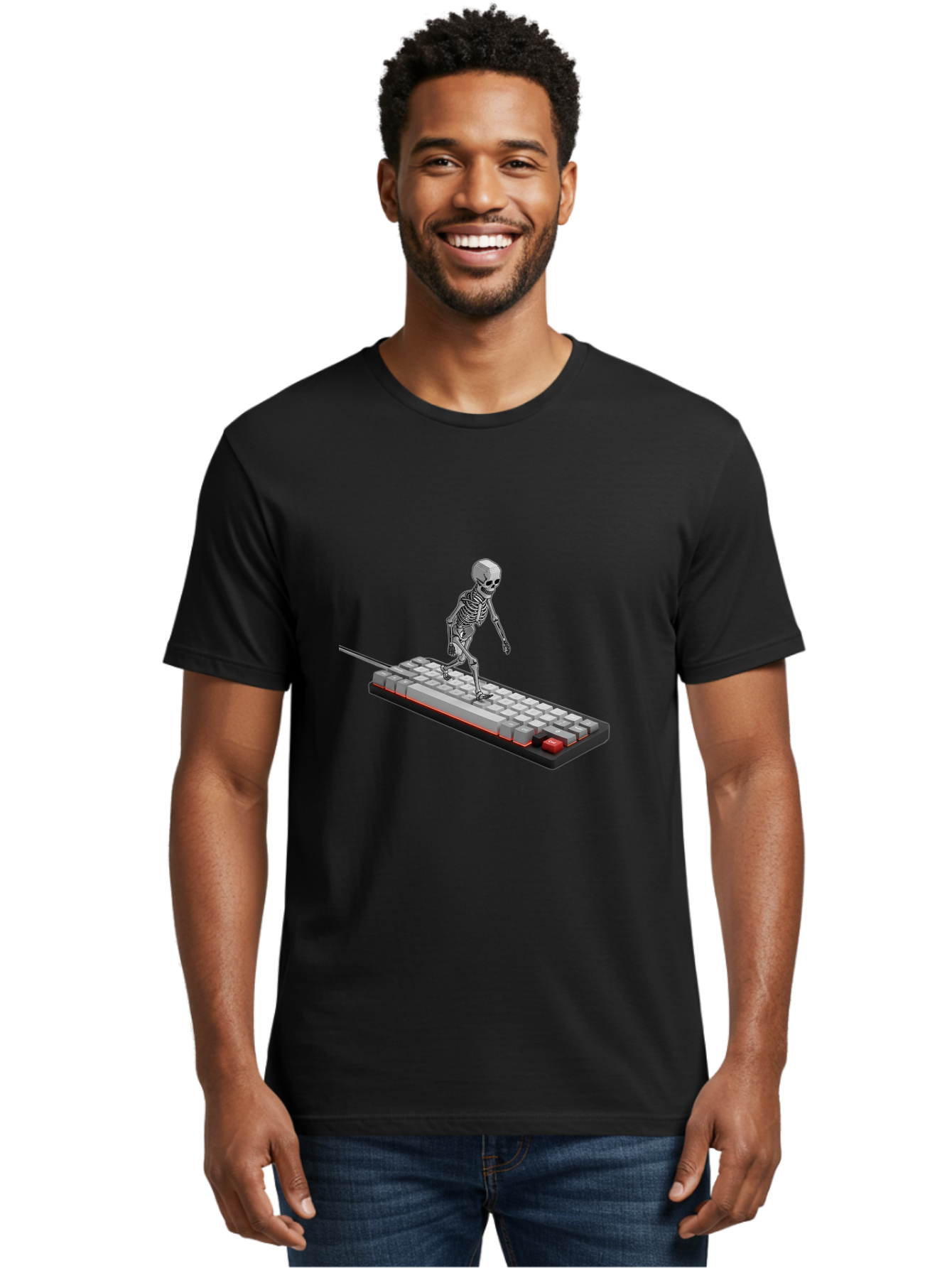 Skeleton-On-Keyboard Men'S Graphic Tee, 100% Cotton, Comfortable Casual Summer Wear, Machine Washable, Vintage Camera, Old Camera, Antique Camera, Black Camera, Classic Photography, Photography Equipment, Nostalgic Device, Film Camera, Ban482 29