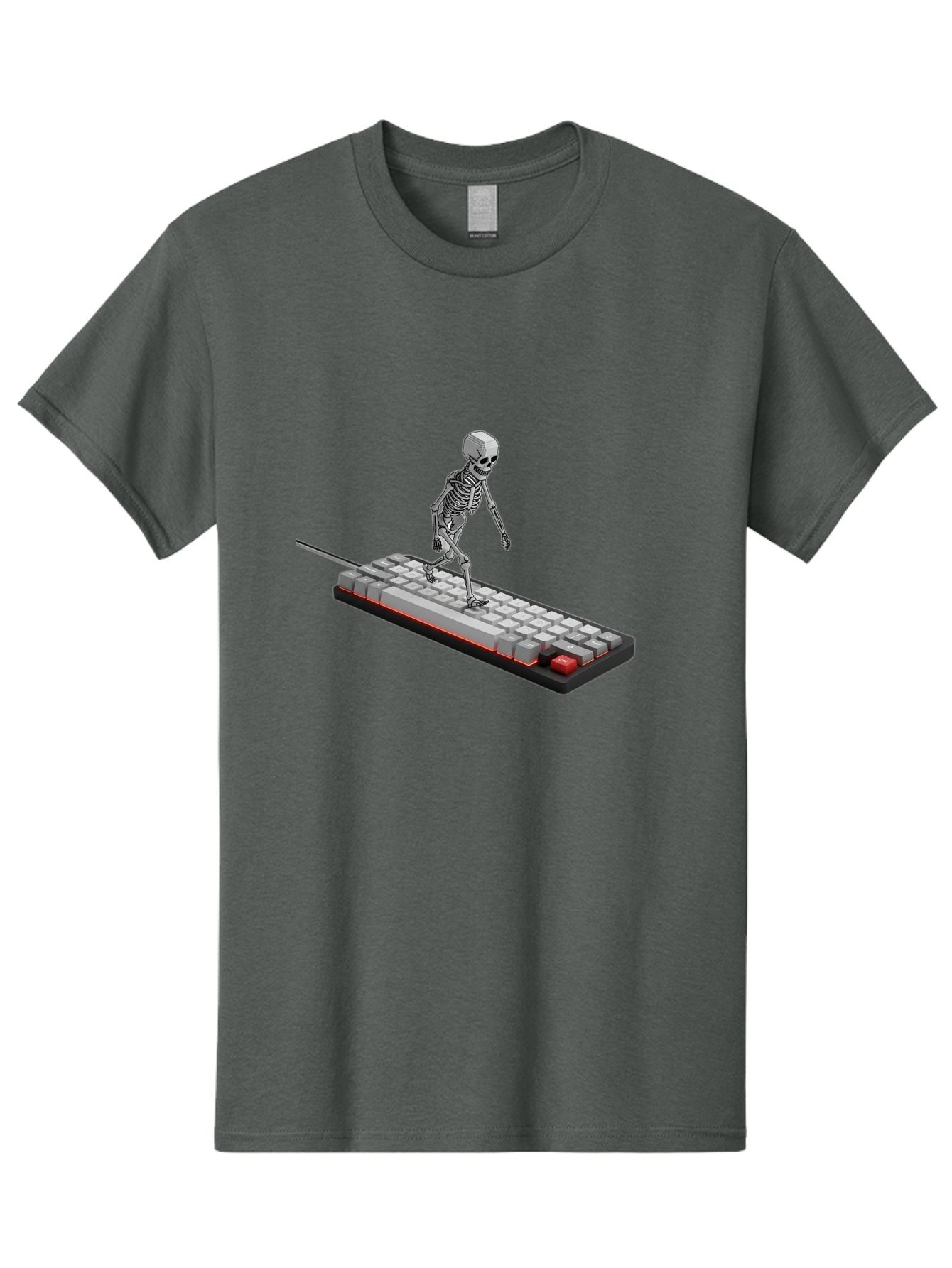 Skeleton-On-Keyboard Men'S Graphic Tee, 100% Cotton, Comfortable Casual Summer Wear, Machine Washable, Vintage Camera, Old Camera, Antique Camera, Black Camera, Classic Photography, Photography Equipment, Nostalgic Device, Film Camera, Ban482 3