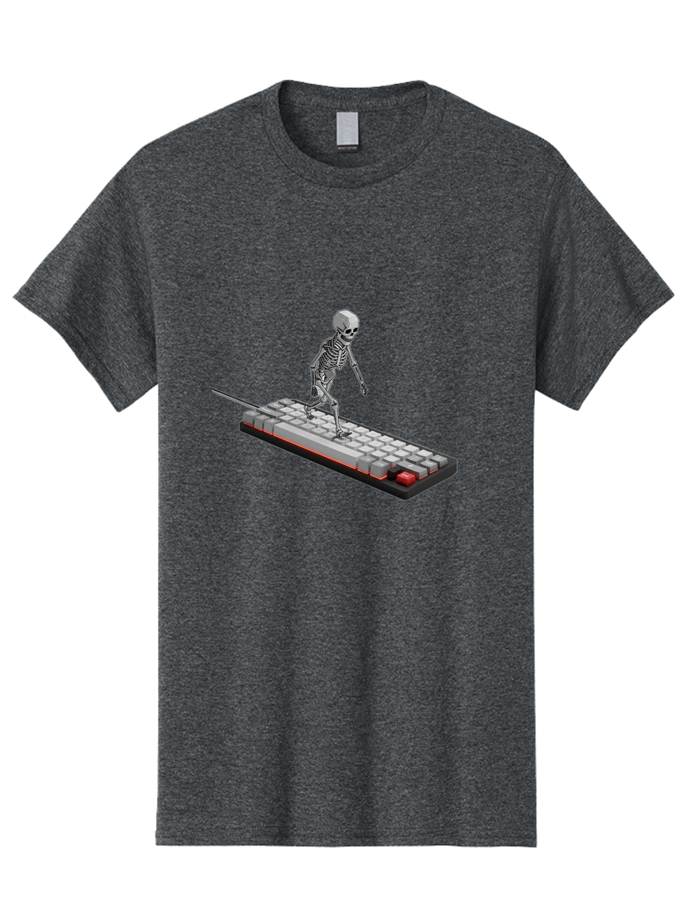 Skeleton-On-Keyboard Men'S Graphic Tee, 100% Cotton, Comfortable Casual Summer Wear, Machine Washable, Vintage Camera, Old Camera, Antique Camera, Black Camera, Classic Photography, Photography Equipment, Nostalgic Device, Film Camera, Ban482 6