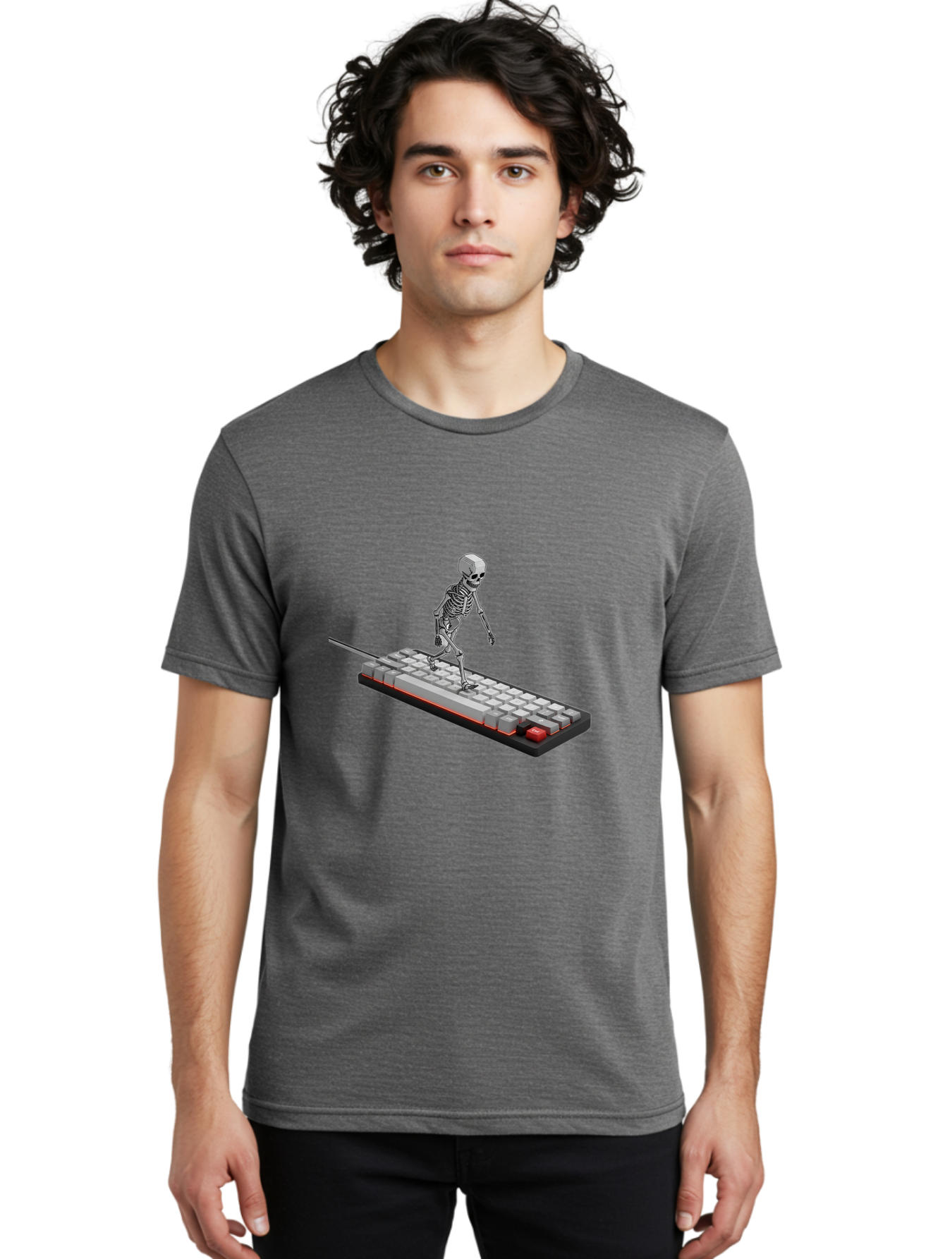 Skeleton-On-Keyboard Men'S Graphic Tee, 100% Cotton, Comfortable Casual Summer Wear, Machine Washable, Vintage Camera, Old Camera, Antique Camera, Black Camera, Classic Photography, Photography Equipment, Nostalgic Device, Film Camera, Ban482 28