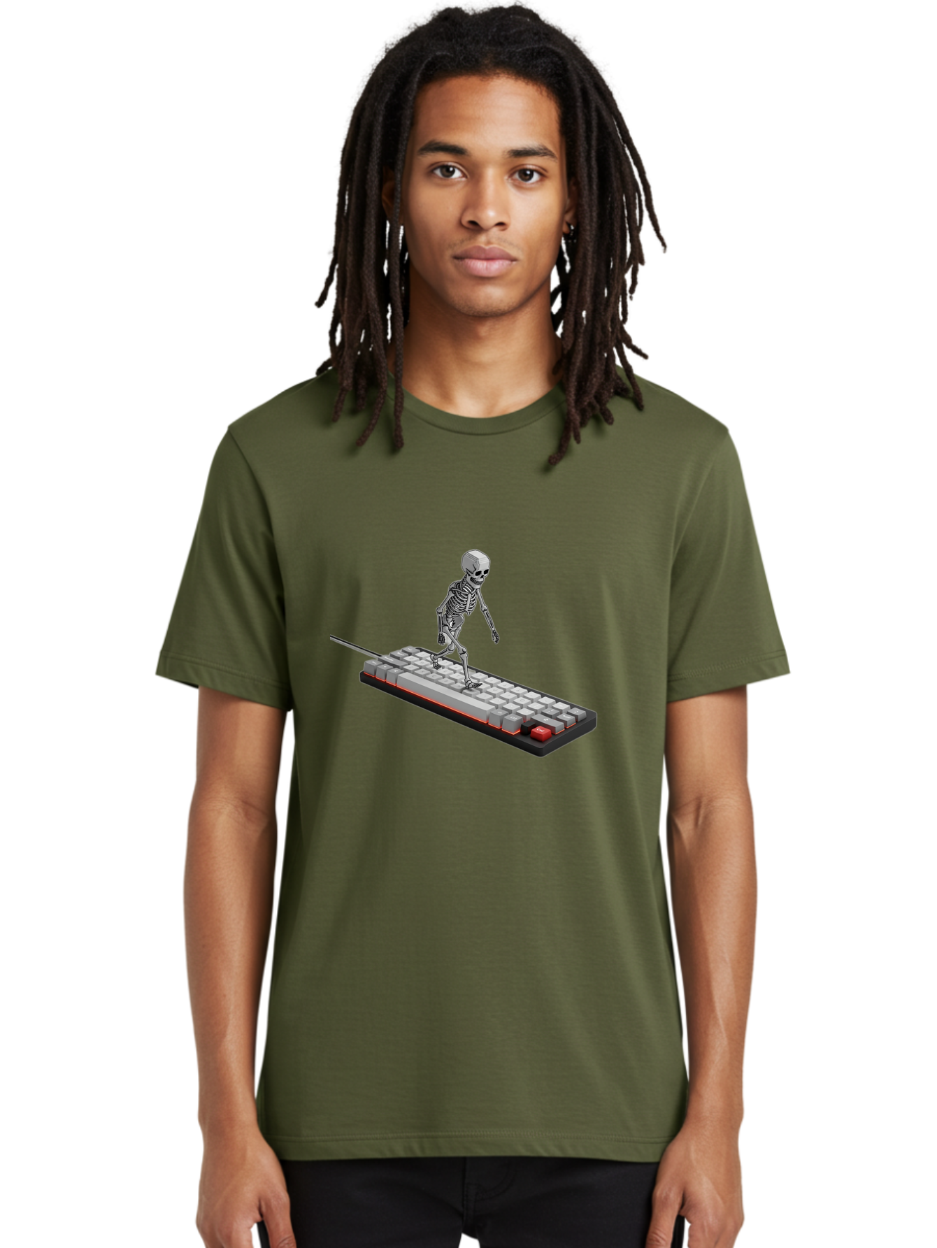 Skeleton-On-Keyboard Men'S Graphic Tee, 100% Cotton, Comfortable Casual Summer Wear, Machine Washable, Vintage Camera, Old Camera, Antique Camera, Black Camera, Classic Photography, Photography Equipment, Nostalgic Device, Film Camera, Ban482 19