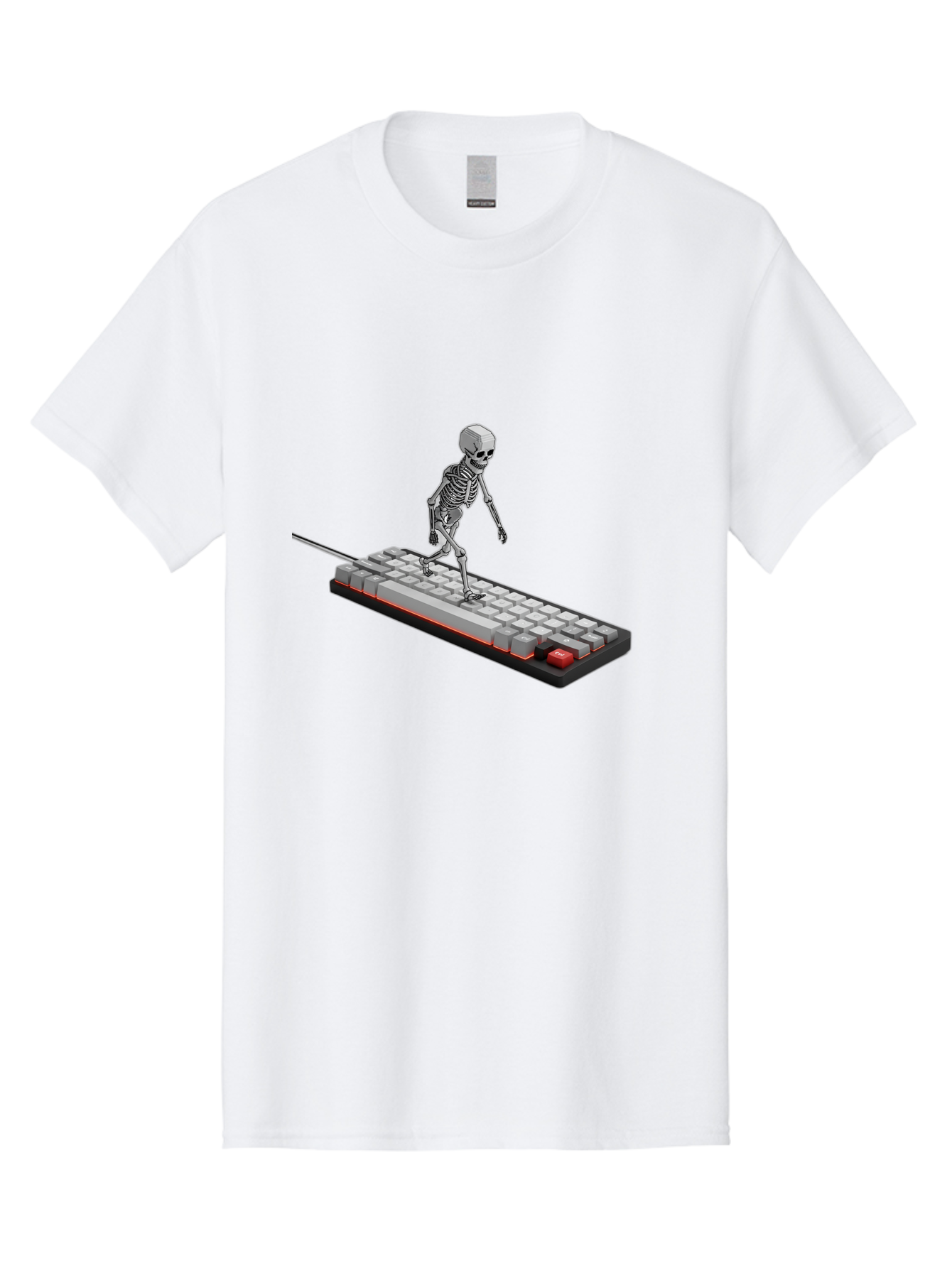 Skeleton-On-Keyboard Men'S Graphic Tee, 100% Cotton, Comfortable Casual Summer Wear, Machine Washable, Vintage Camera, Old Camera, Antique Camera, Black Camera, Classic Photography, Photography Equipment, Nostalgic Device, Film Camera, Ban482 5