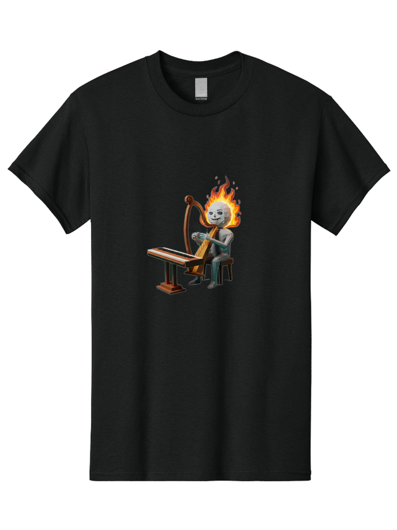 Skeleton-Playing-Lyre Men'S Graphic Tee, 100% Cotton, Comfortable Casual Summer Wear, Machine Washable, Vintage Camera, Old Camera, Antique Camera, Black Camera, Classic Photography, Photography Equipment, Nostalgic Device, Film Camera, Ban483 15