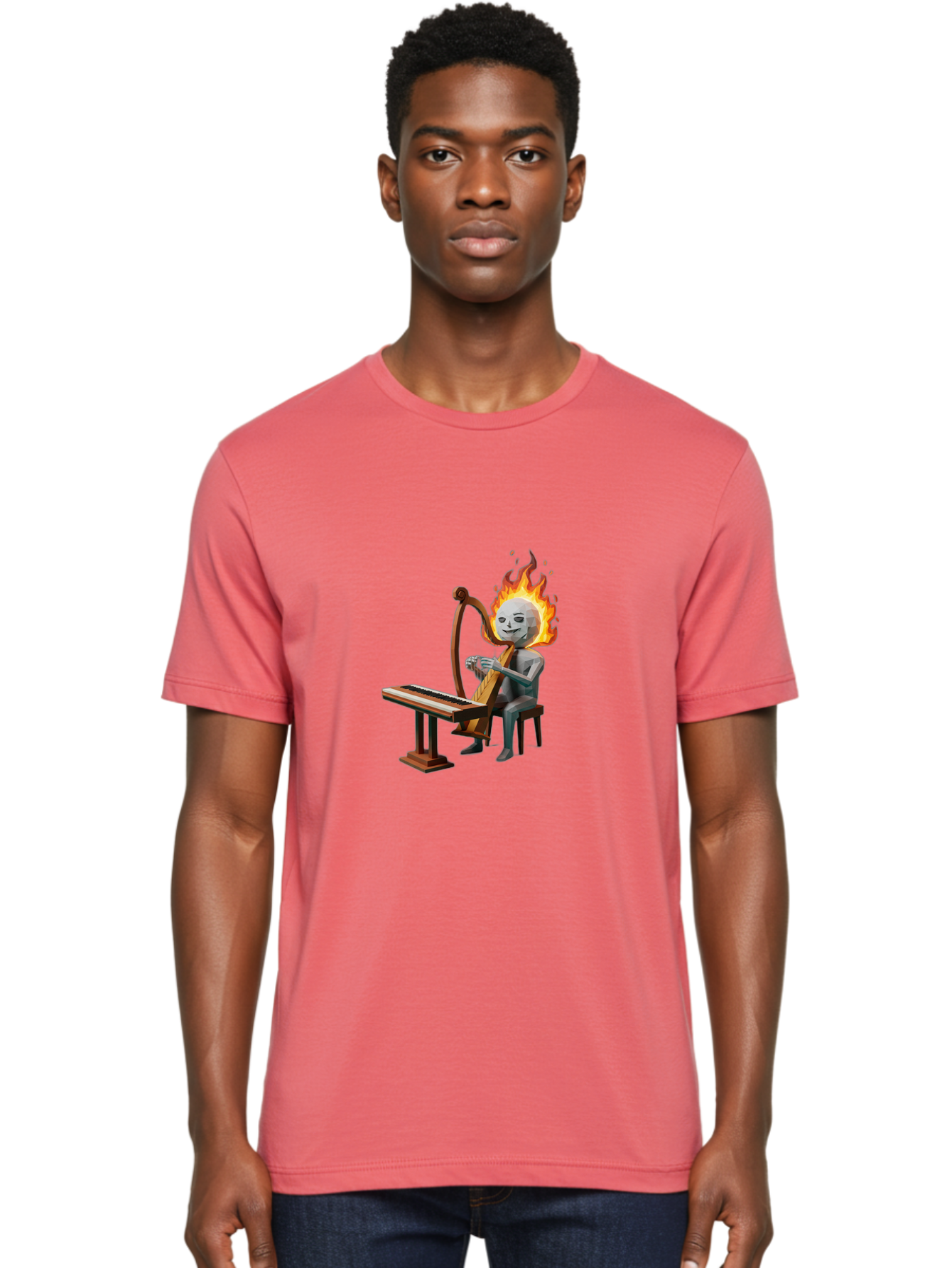 Skeleton-Playing-Lyre Men'S Graphic Tee, 100% Cotton, Comfortable Casual Summer Wear, Machine Washable, Vintage Camera, Old Camera, Antique Camera, Black Camera, Classic Photography, Photography Equipment, Nostalgic Device, Film Camera, Ban483 18