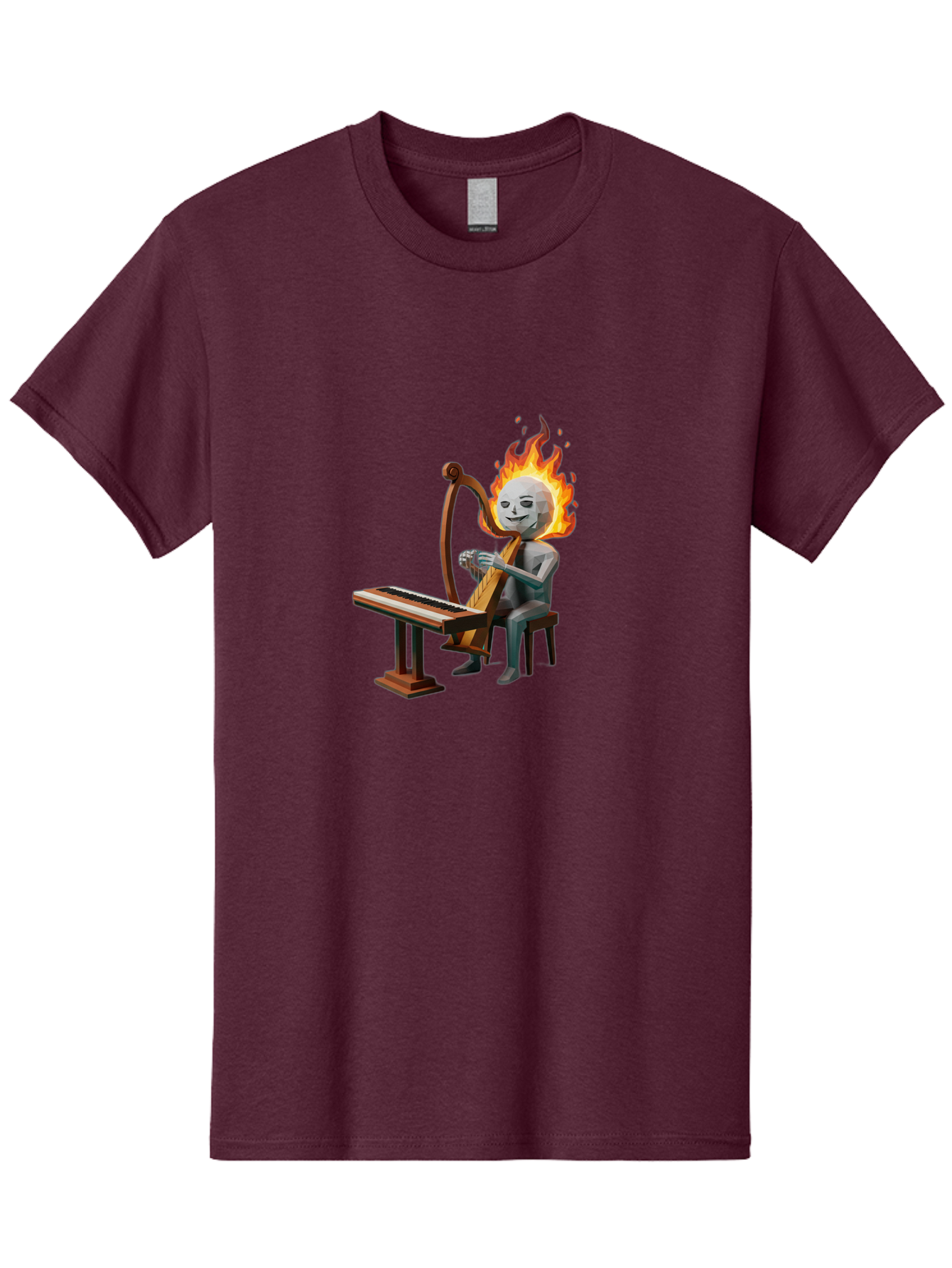 Skeleton-Playing-Lyre Men'S Graphic Tee, 100% Cotton, Comfortable Casual Summer Wear, Machine Washable, Vintage Camera, Old Camera, Antique Camera, Black Camera, Classic Photography, Photography Equipment, Nostalgic Device, Film Camera, Ban483 8