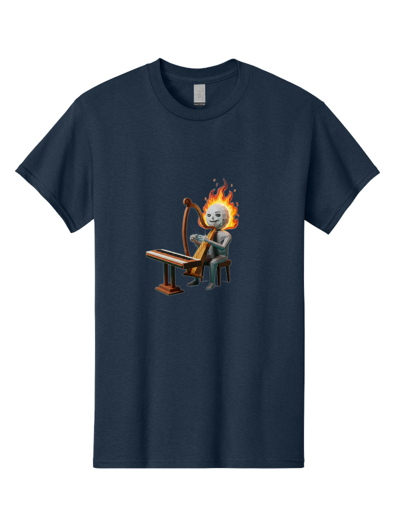 Skeleton-Playing-Lyre Men'S Graphic Tee, 100% Cotton, Comfortable Casual Summer Wear, Machine Washable, Vintage Camera, Old Camera, Antique Camera, Black Camera, Classic Photography, Photography Equipment, Nostalgic Device, Film Camera, Ban483 9