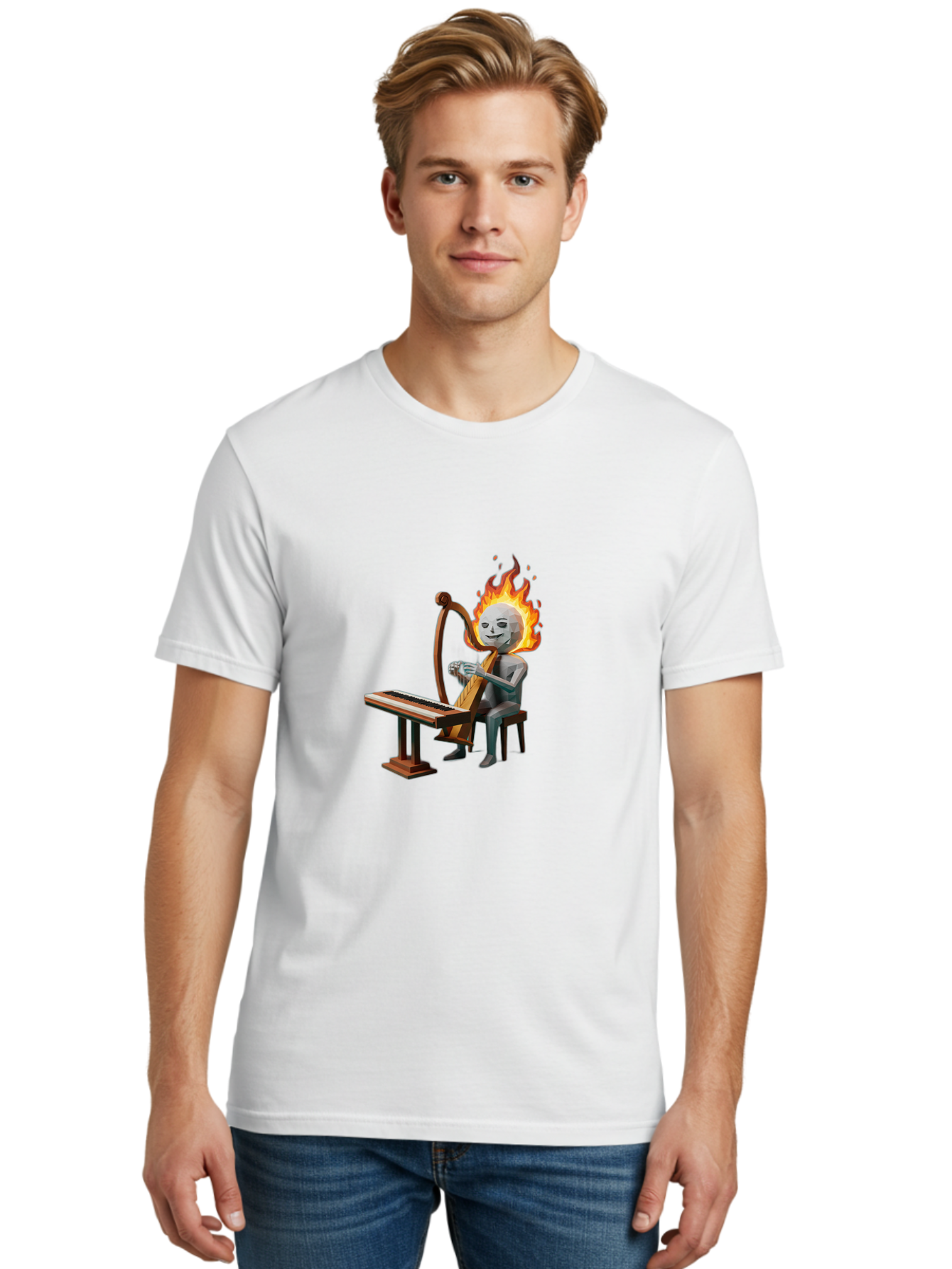 Skeleton-Playing-Lyre Men'S Graphic Tee, 100% Cotton, Comfortable Casual Summer Wear, Machine Washable, Vintage Camera, Old Camera, Antique Camera, Black Camera, Classic Photography, Photography Equipment, Nostalgic Device, Film Camera, Ban483 29
