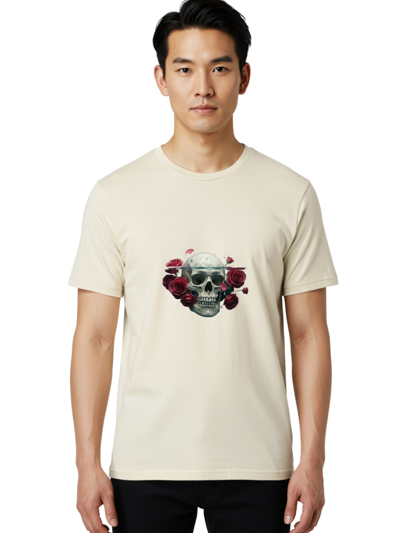 Skull-And-Roses Men'S Graphic Tee, 100% Cotton, Comfortable Casual Summer Wear, Machine Washable, Vintage Camera, Old Camera, Antique Camera, Black Camera, Classic Photography, Photography Equipment, Nostalgic Device, Film Camera, Camera Art Ban484 18