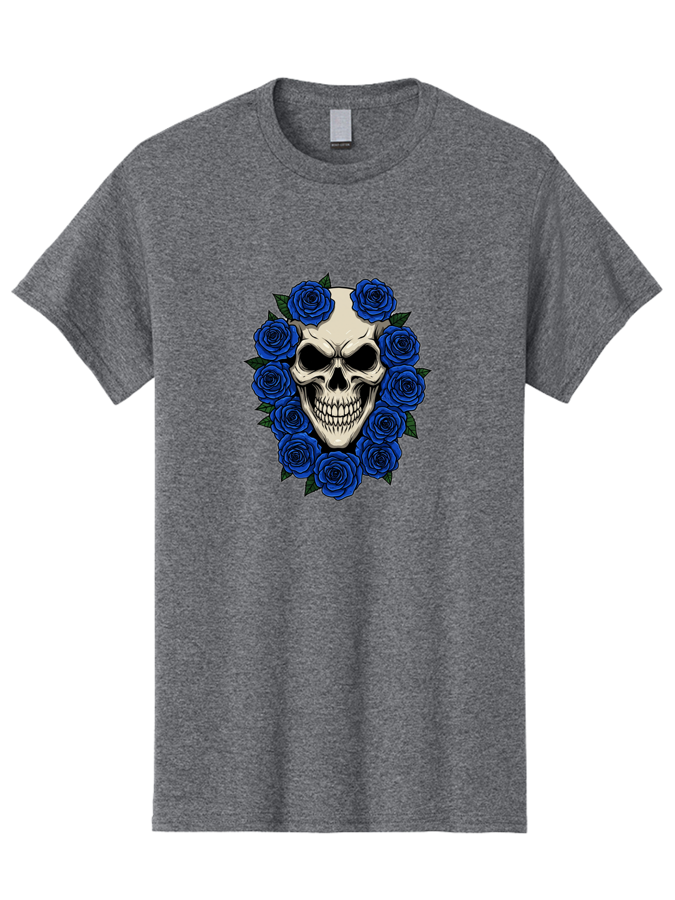 Skull-With-Blue-Roses Men'S Graphic Tee, 100% Cotton, Comfortable Casual Summer Wear, Machine Washable, Vintage Camera, Old Camera, Antique Camera, Black Camera, Classic Photography, Photography Equipment, Nostalgic Device, Film Camera, Ban485 4
