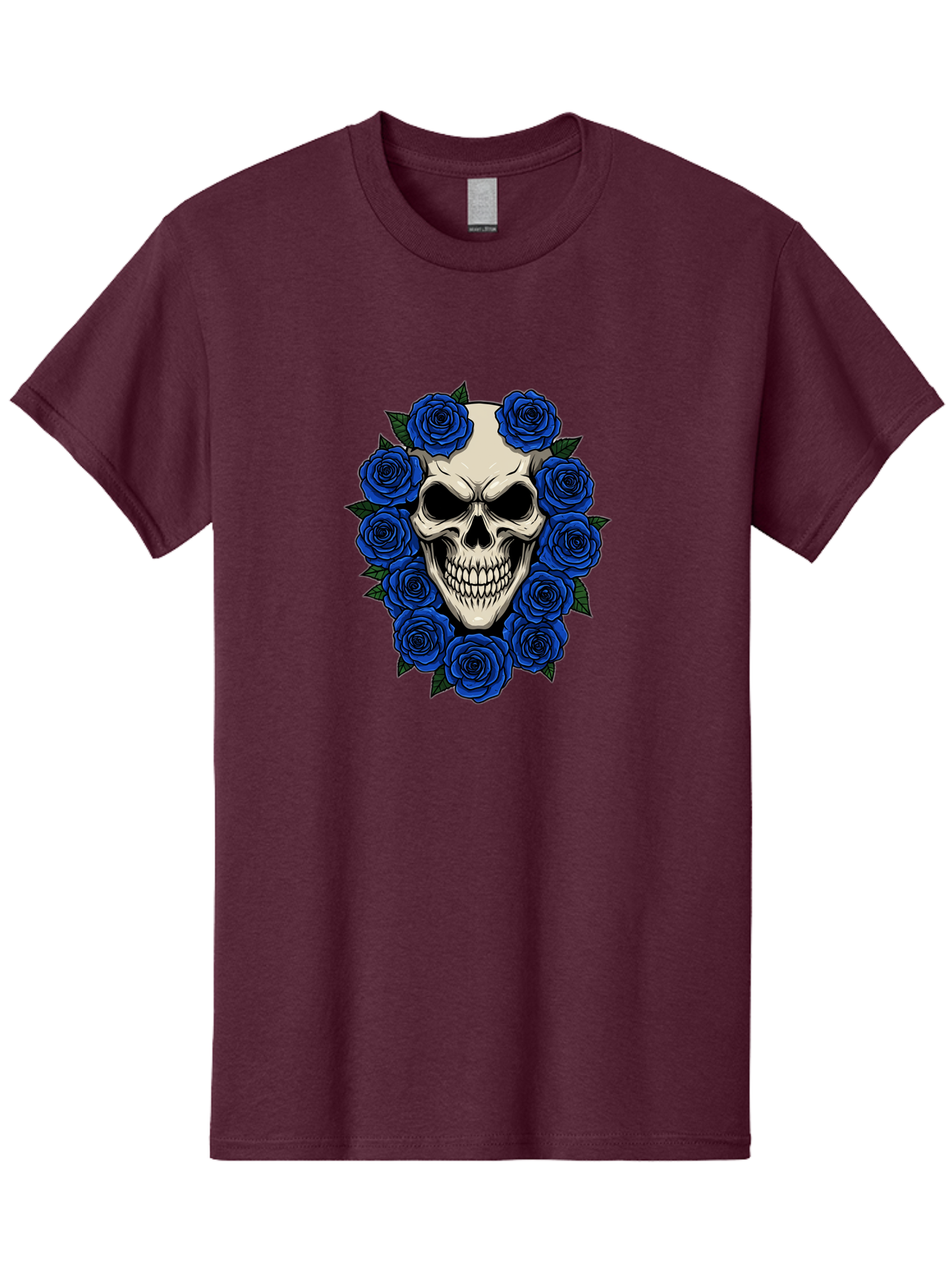 Skull-With-Blue-Roses Men'S Graphic Tee, 100% Cotton, Comfortable Casual Summer Wear, Machine Washable, Vintage Camera, Old Camera, Antique Camera, Black Camera, Classic Photography, Photography Equipment, Nostalgic Device, Film Camera, Ban485 7