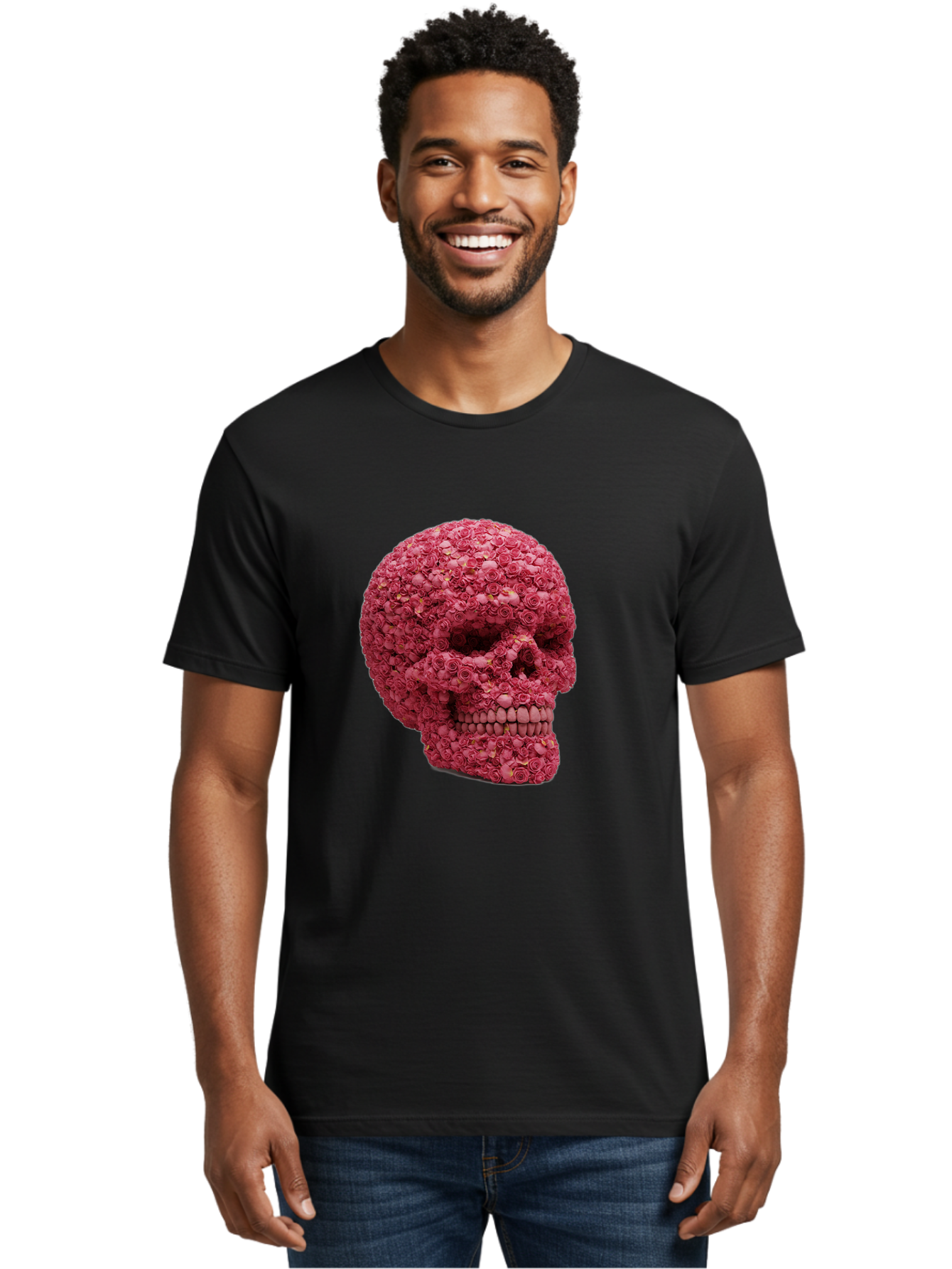 Skull-With-Pink-Roses-2 Men'S Graphic Tee, 100% Cotton, Comfortable Casual Summer Wear, Machine Washable, Vintage Camera, Old Camera, Antique Camera, Black Camera, Classic Photography, Photography Equipment, Nostalgic Device, Film Camera, Ban486 18