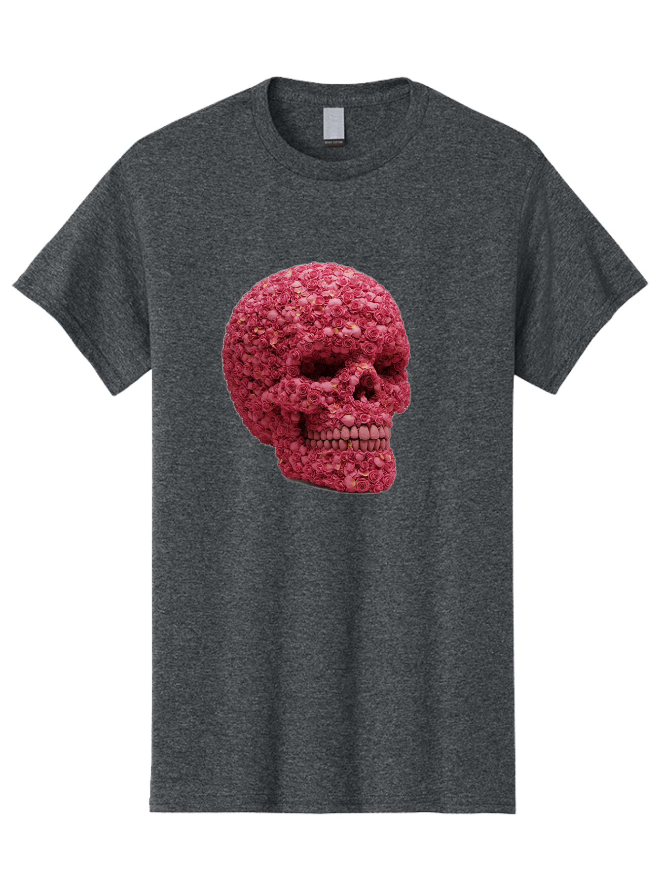 Skull-With-Pink-Roses-2 Men'S Graphic Tee, 100% Cotton, Comfortable Casual Summer Wear, Machine Washable, Vintage Camera, Old Camera, Antique Camera, Black Camera, Classic Photography, Photography Equipment, Nostalgic Device, Film Camera, Ban486 5