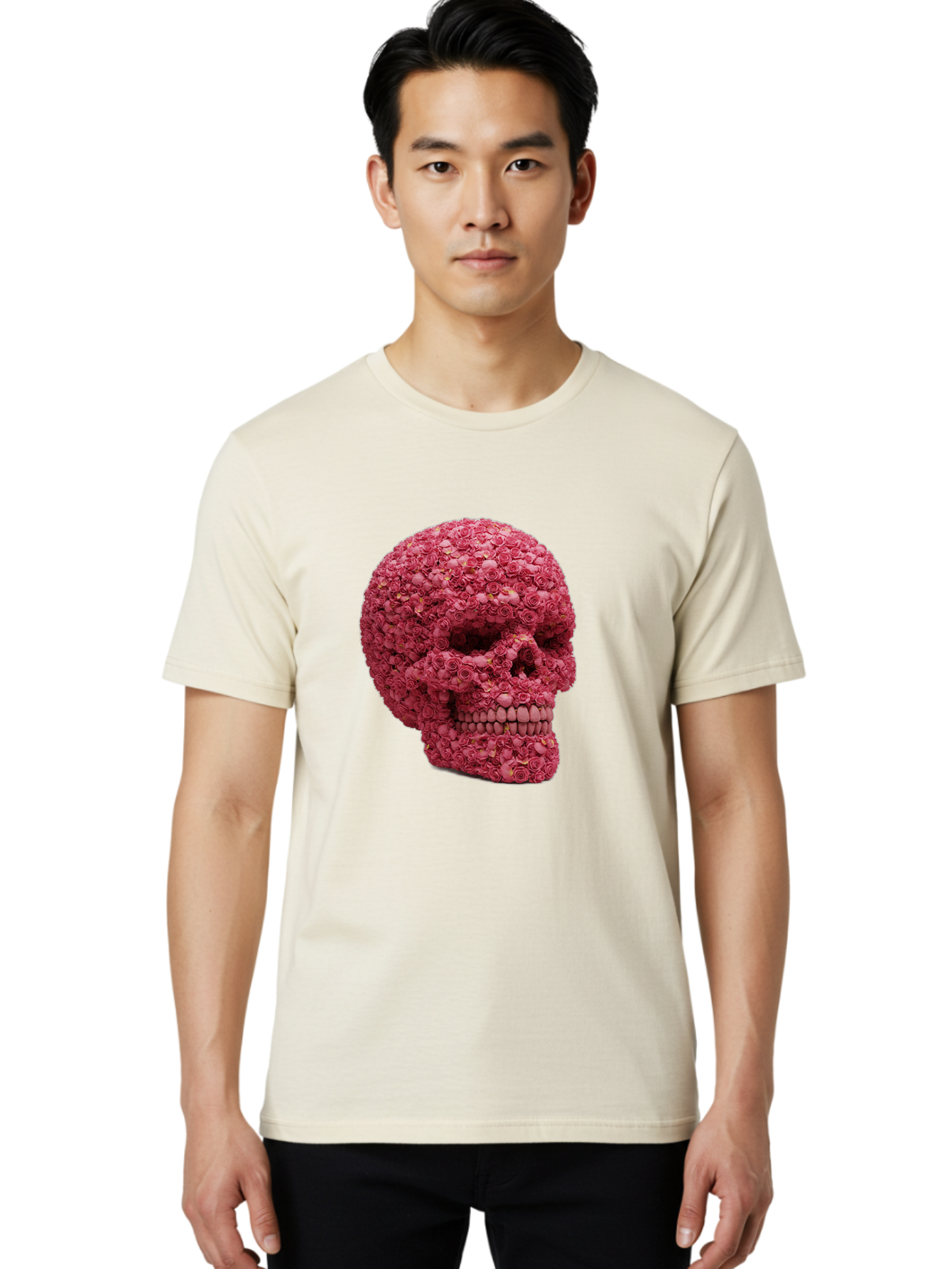 Skull-With-Pink-Roses-2 Men'S Graphic Tee, 100% Cotton, Comfortable Casual Summer Wear, Machine Washable, Vintage Camera, Old Camera, Antique Camera, Black Camera, Classic Photography, Photography Equipment, Nostalgic Device, Film Camera, Ban486 21