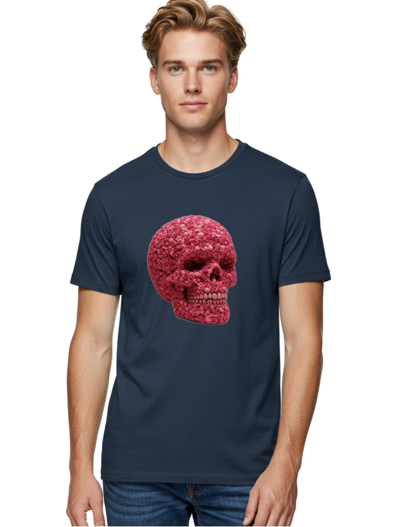 Skull-With-Pink-Roses-2 Men'S Graphic Tee, 100% Cotton, Comfortable Casual Summer Wear, Machine Washable, Vintage Camera, Old Camera, Antique Camera, Black Camera, Classic Photography, Photography Equipment, Nostalgic Device, Film Camera, Ban486 17