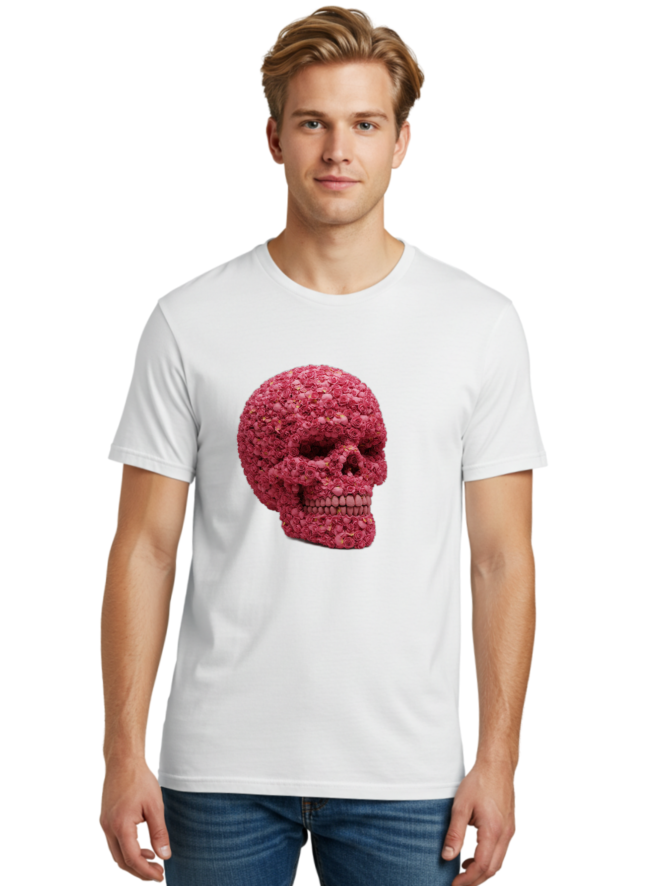 Skull-With-Pink-Roses-2 Men'S Graphic Tee, 100% Cotton, Comfortable Casual Summer Wear, Machine Washable, Vintage Camera, Old Camera, Antique Camera, Black Camera, Classic Photography, Photography Equipment, Nostalgic Device, Film Camera, Ban486 28