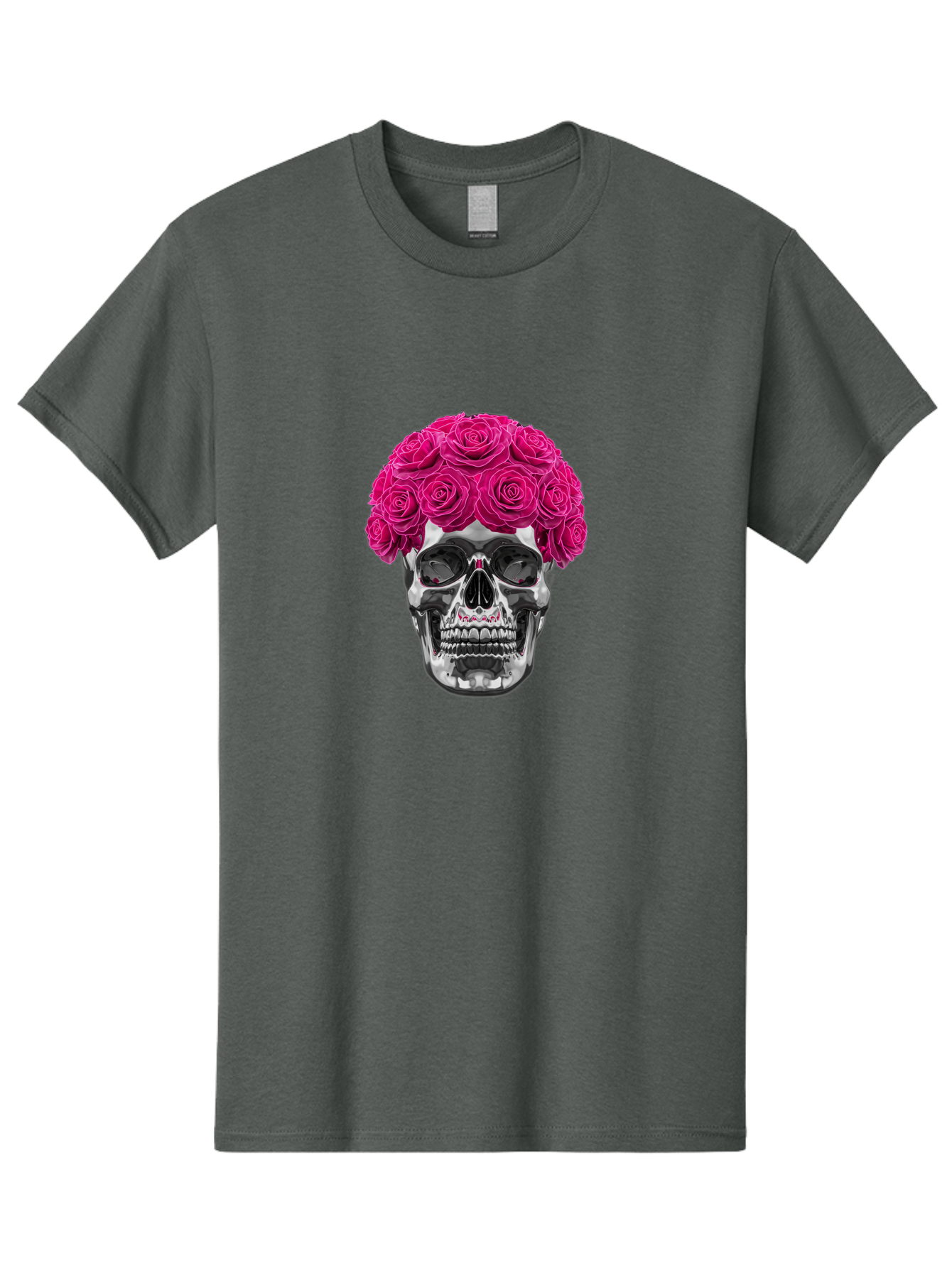 Skull-With-Pink-Roses Men'S Graphic Tee, 100% Cotton, Comfortable Casual Summer Wear, Machine Washable, Vintage Camera, Old Camera, Antique Camera, Black Camera, Classic Photography, Photography Equipment, Nostalgic Device, Film Camera, Ban487 4