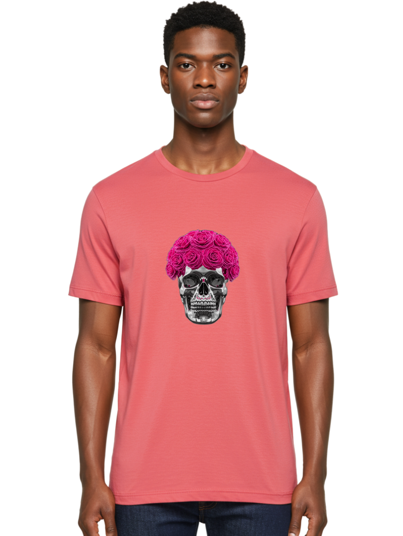 Skull-With-Pink-Roses Men'S Graphic Tee, 100% Cotton, Comfortable Casual Summer Wear, Machine Washable, Vintage Camera, Old Camera, Antique Camera, Black Camera, Classic Photography, Photography Equipment, Nostalgic Device, Film Camera, Ban487 17