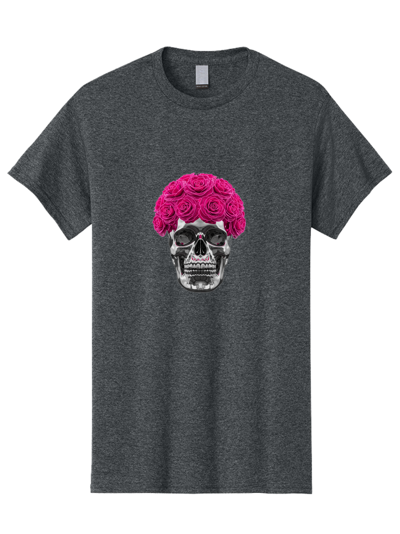 Skull-With-Pink-Roses Men'S Graphic Tee, 100% Cotton, Comfortable Casual Summer Wear, Machine Washable, Vintage Camera, Old Camera, Antique Camera, Black Camera, Classic Photography, Photography Equipment, Nostalgic Device, Film Camera, Ban487 3