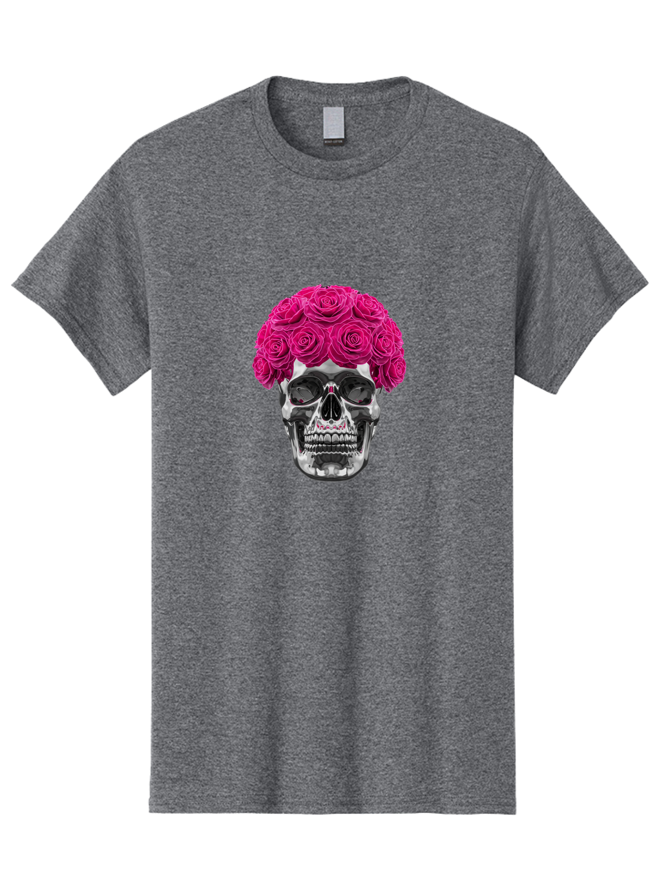 Skull-With-Pink-Roses Men'S Graphic Tee, 100% Cotton, Comfortable Casual Summer Wear, Machine Washable, Vintage Camera, Old Camera, Antique Camera, Black Camera, Classic Photography, Photography Equipment, Nostalgic Device, Film Camera, Ban487 8