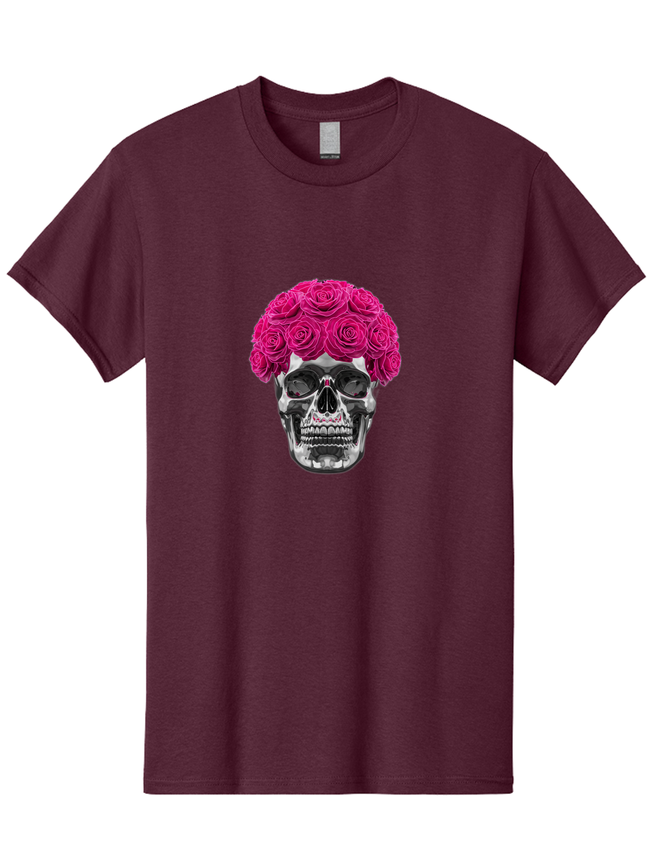 Skull-With-Pink-Roses Men'S Graphic Tee, 100% Cotton, Comfortable Casual Summer Wear, Machine Washable, Vintage Camera, Old Camera, Antique Camera, Black Camera, Classic Photography, Photography Equipment, Nostalgic Device, Film Camera, Ban487 5