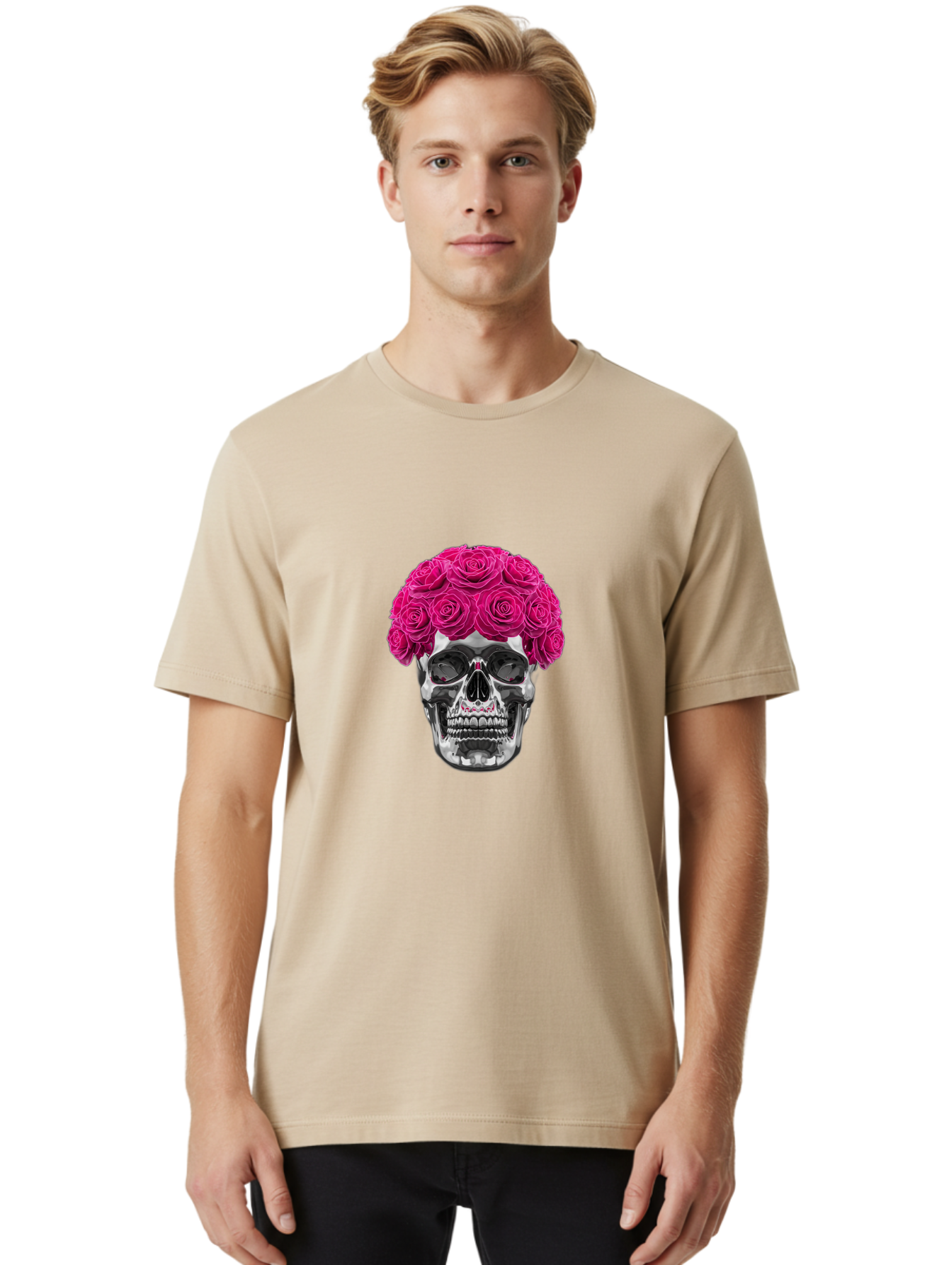 Skull-With-Pink-Roses Men'S Graphic Tee, 100% Cotton, Comfortable Casual Summer Wear, Machine Washable, Vintage Camera, Old Camera, Antique Camera, Black Camera, Classic Photography, Photography Equipment, Nostalgic Device, Film Camera, Ban487 28