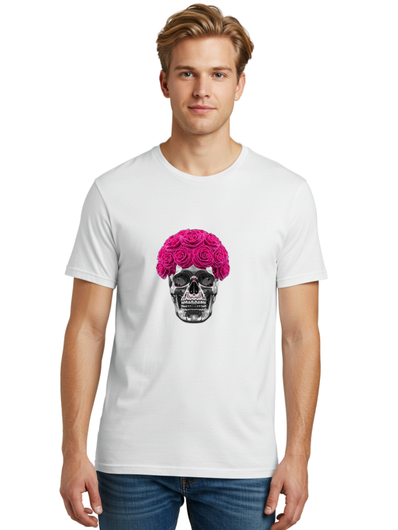 Skull-With-Pink-Roses Men'S Graphic Tee, 100% Cotton, Comfortable Casual Summer Wear, Machine Washable, Vintage Camera, Old Camera, Antique Camera, Black Camera, Classic Photography, Photography Equipment, Nostalgic Device, Film Camera, Ban487 30